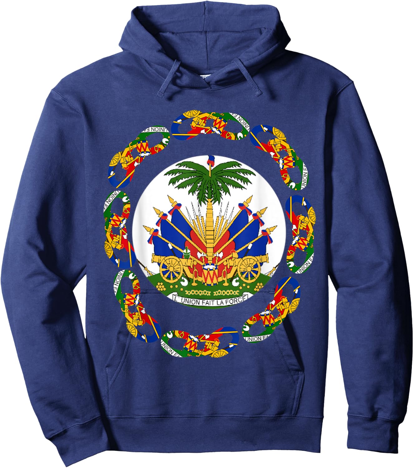 Haitian Pride for Haiti Flag Day Gift Ayiti Chains Zoe Hoodie - Hoodie | Navy