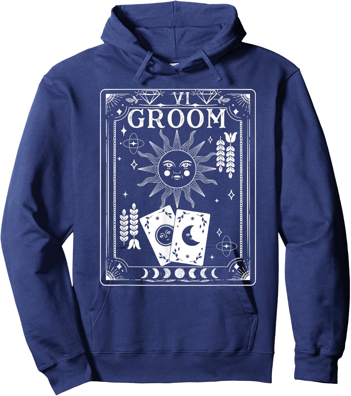 Gothic Witchy Coven, Tarot Halloween Groom Bachelor matching Hoodie - Hoodie | Navy