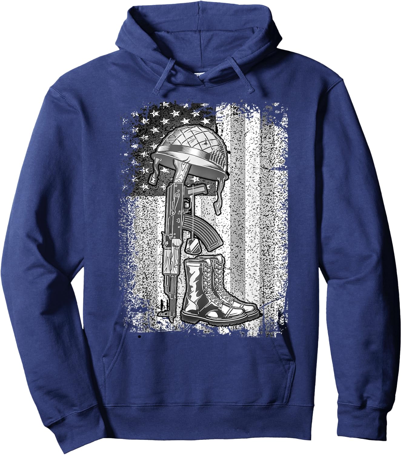 Heroes Don't Wear Capes They Wear Dog Tags & Combat Boots Men Women Hoodie - Hoodie | Navy