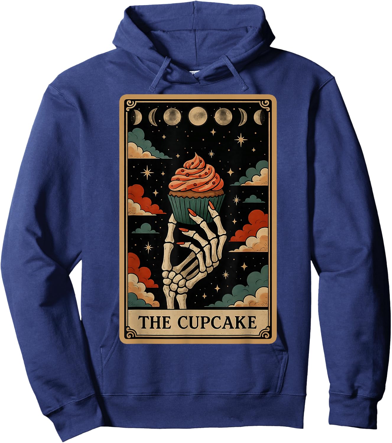 The Cupcake Baker Baking Tarot Card Skeleton Witchy Hoodie - Hoodie | Navy