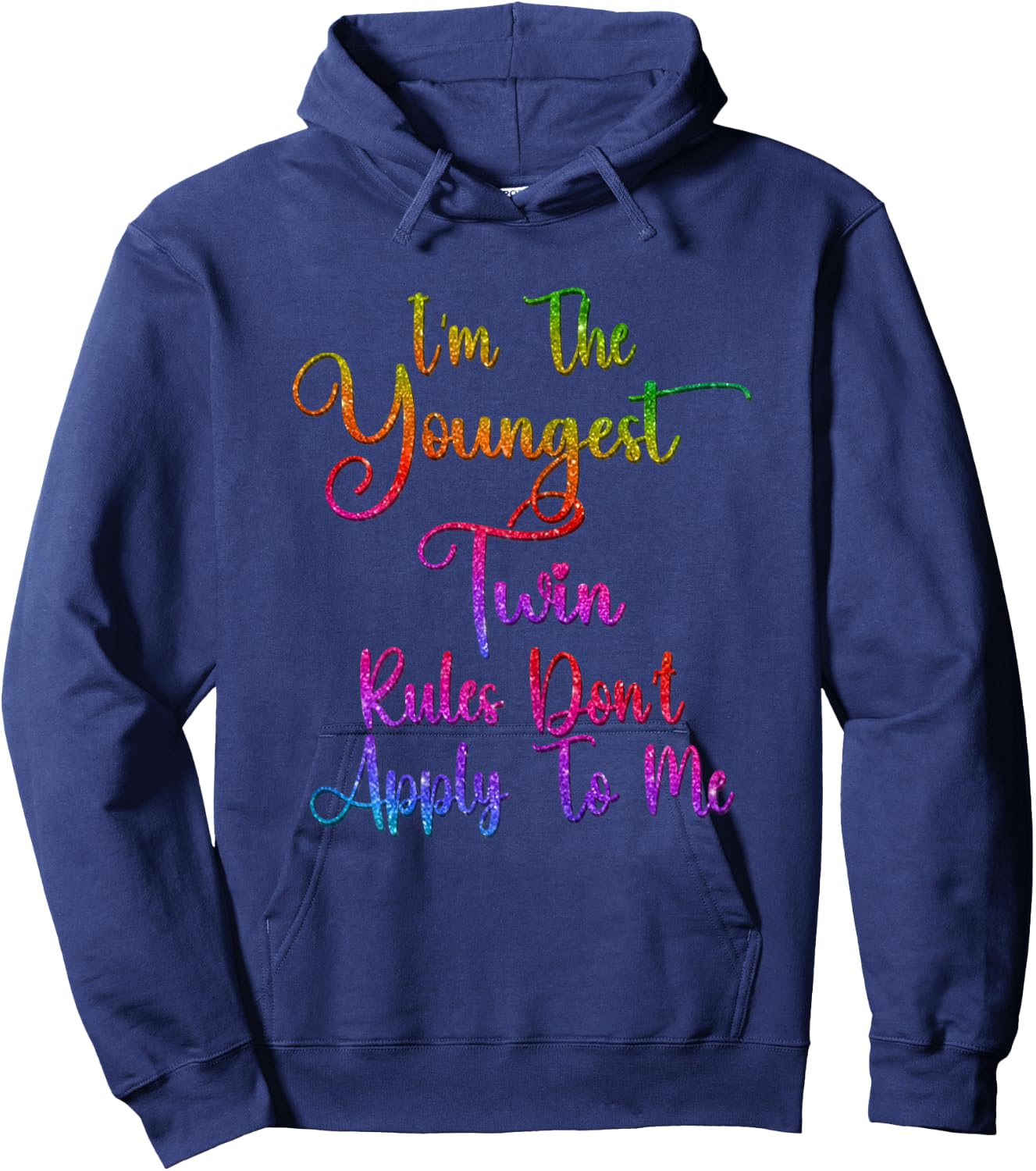 Youngest Twin Shirt Birthday Sibling Funny Twins Matching Hoodie - Hoodie | Navy