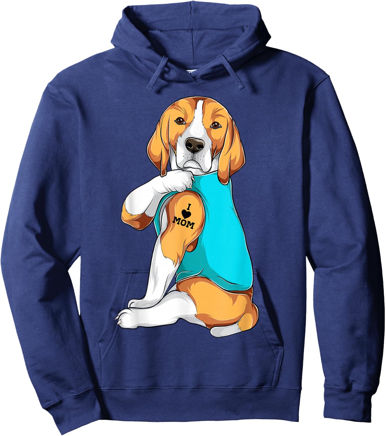 Beagle I Love Mom Apparel, Dog Mom Gifts Hoodie - Hoodie | Navy