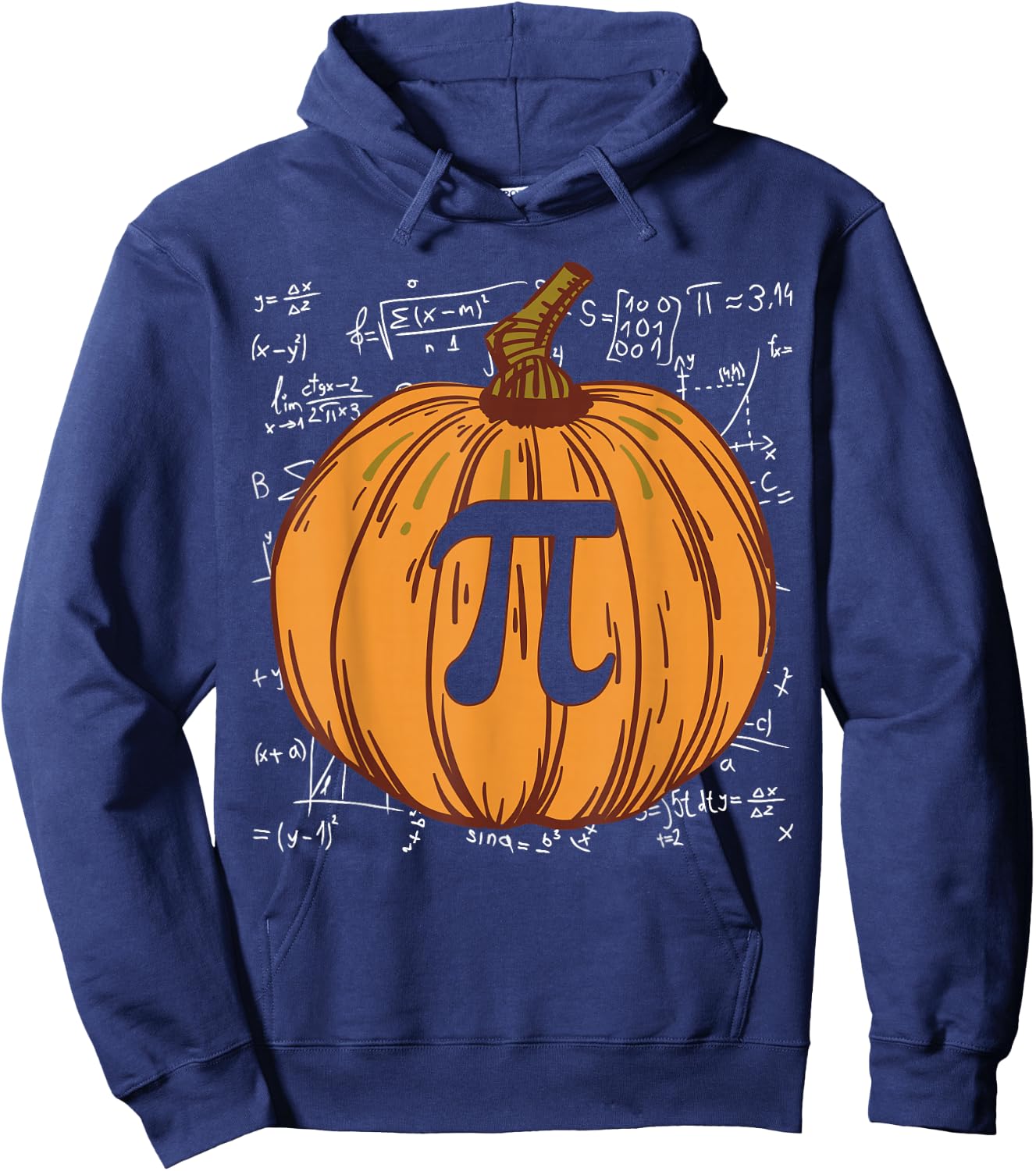 Funny Pumpkin Pie Halloween Fall Thanksgiving Pumpkin Pi Hoodie - Hoodie | Navy