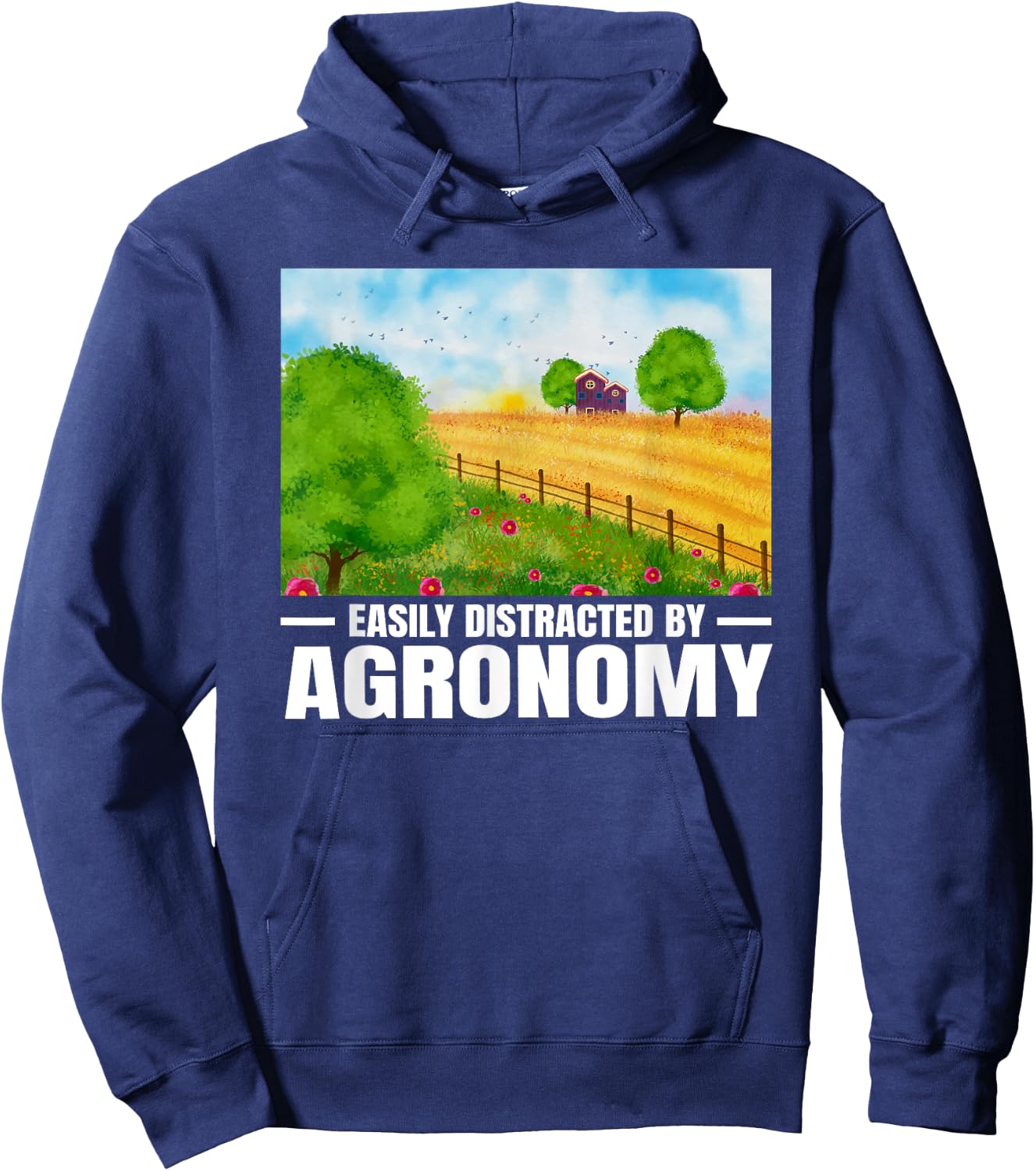Easily Distracted by Agronomy Funny Agronomist AG Scientist Hoodie - Hoodie | Navy