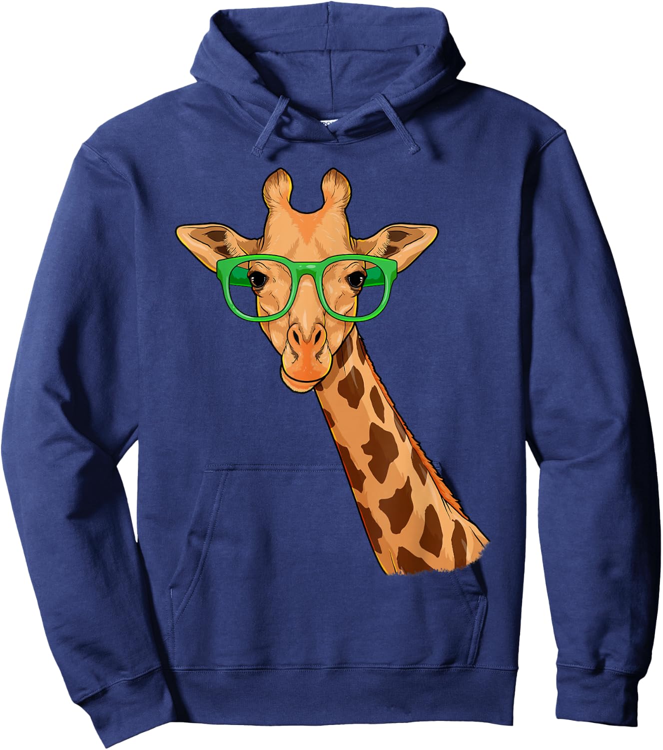 Hipster Giraffe Glasses Funny Zoo Animal African Safari Hoodie - Hoodie | Navy