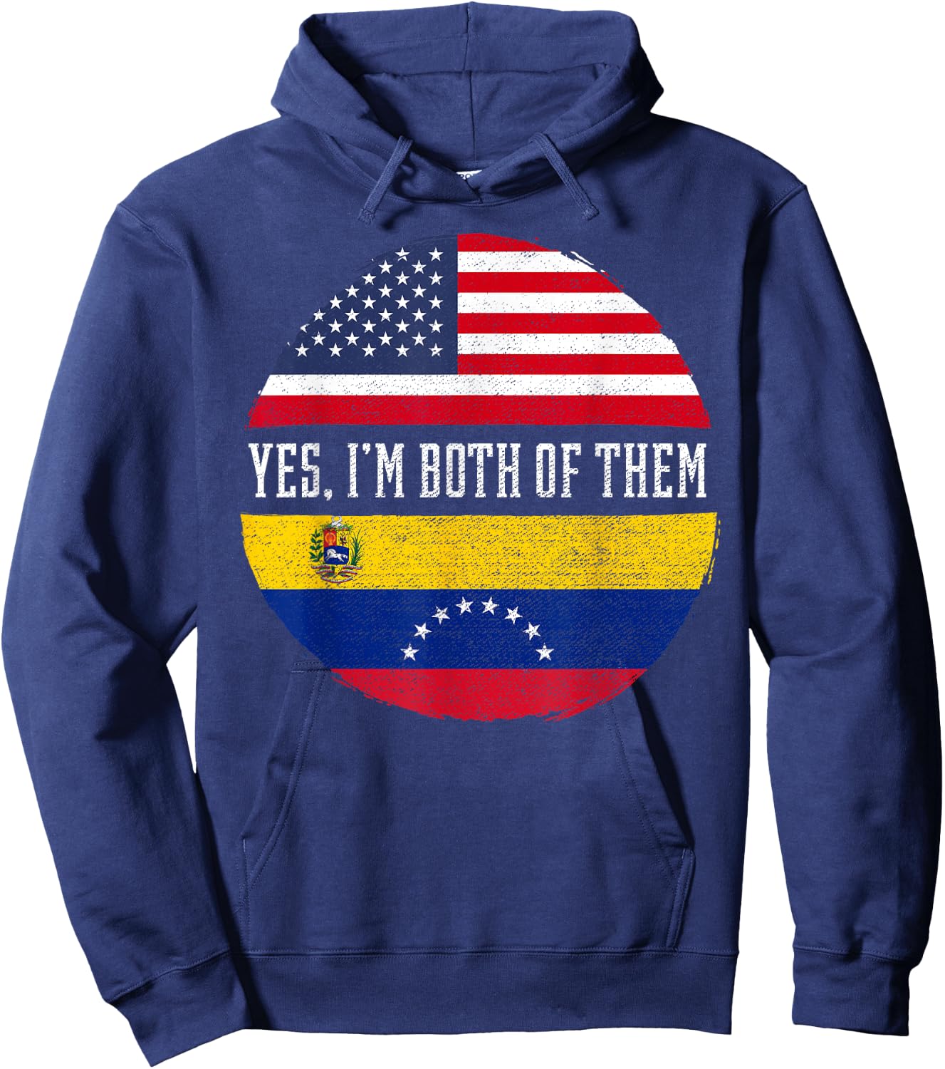Half American Half Venezuelan USA Flag Venezuela Heritage Kids Men Hoodie - Hoodie | Navy