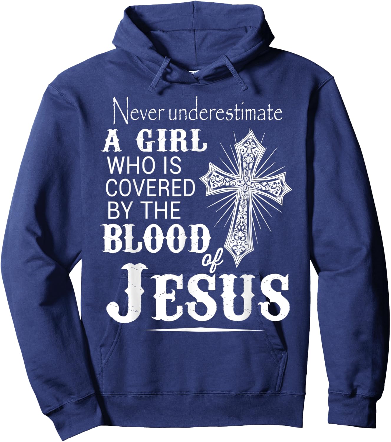 Christian Women I'm Covered By The Blood Of Jesus Christ Hoodie - Hoodie | Navy