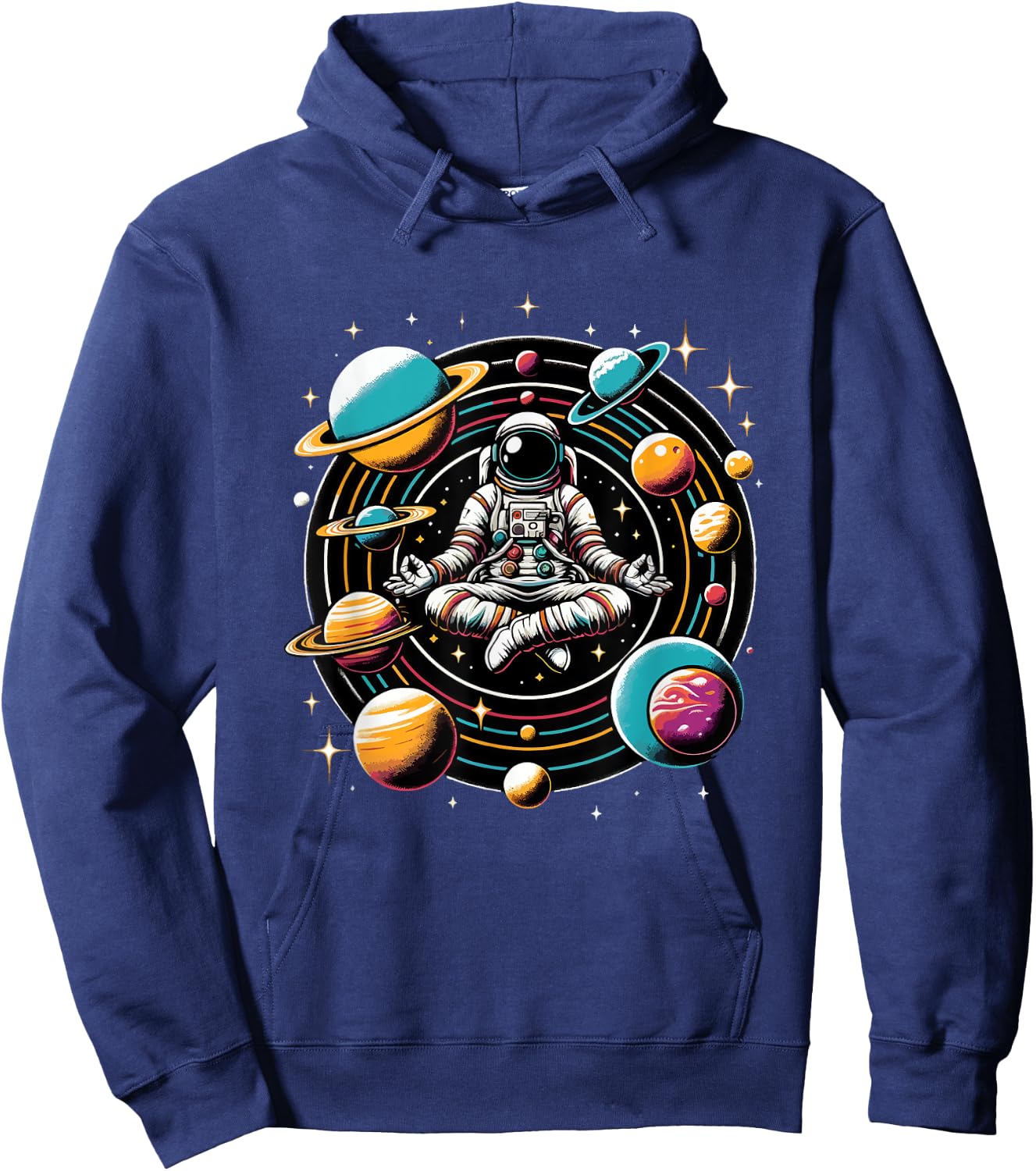 Meditating Astronaut Astronomy Astrophysics Stargazing Hoodie - Hoodie | Navy