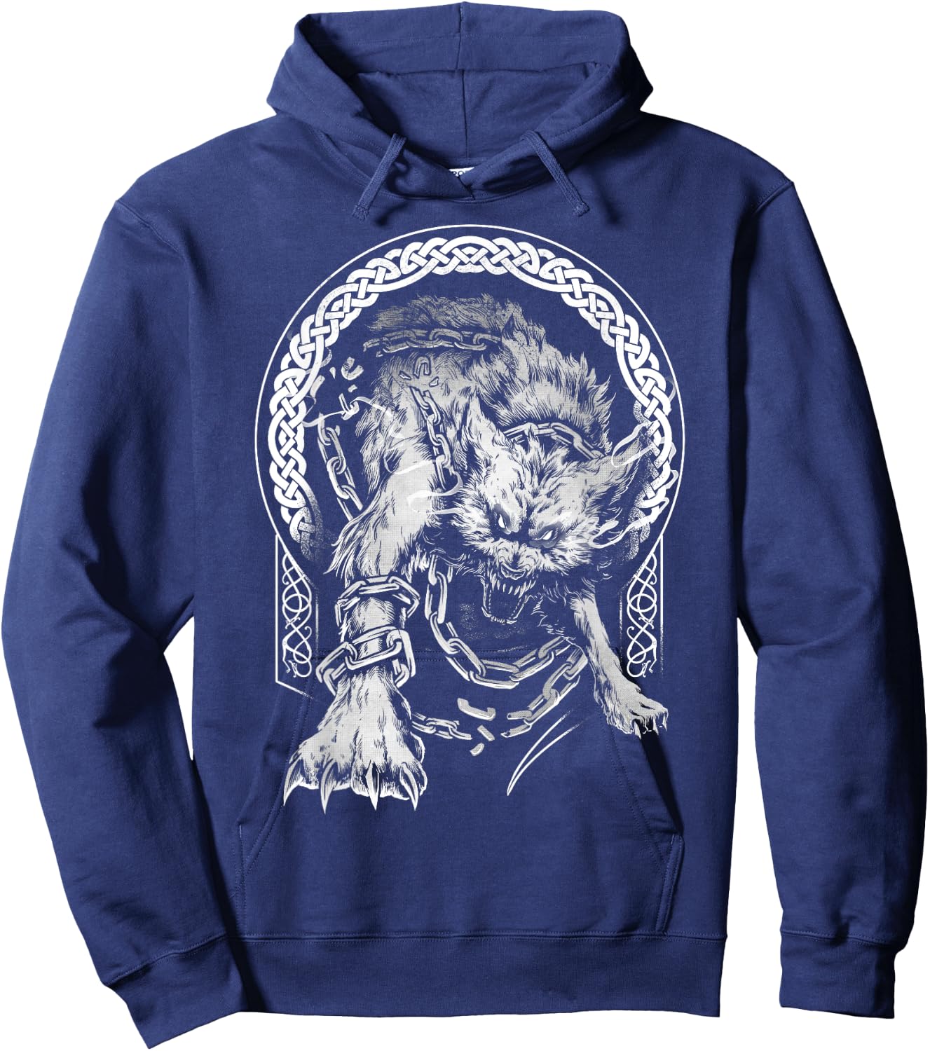 Fenrir Wolf Viking Nordic Pagan Mythology Hoodie - Hoodie | Navy