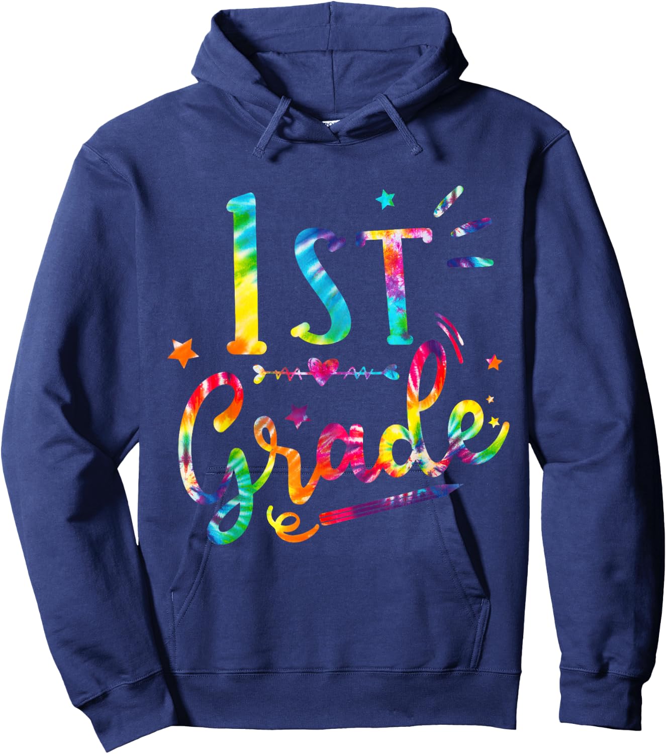 1st Grade Tie Dye Shirt First Grade Shirs Back To School Hoodie - Hoodie | Navy