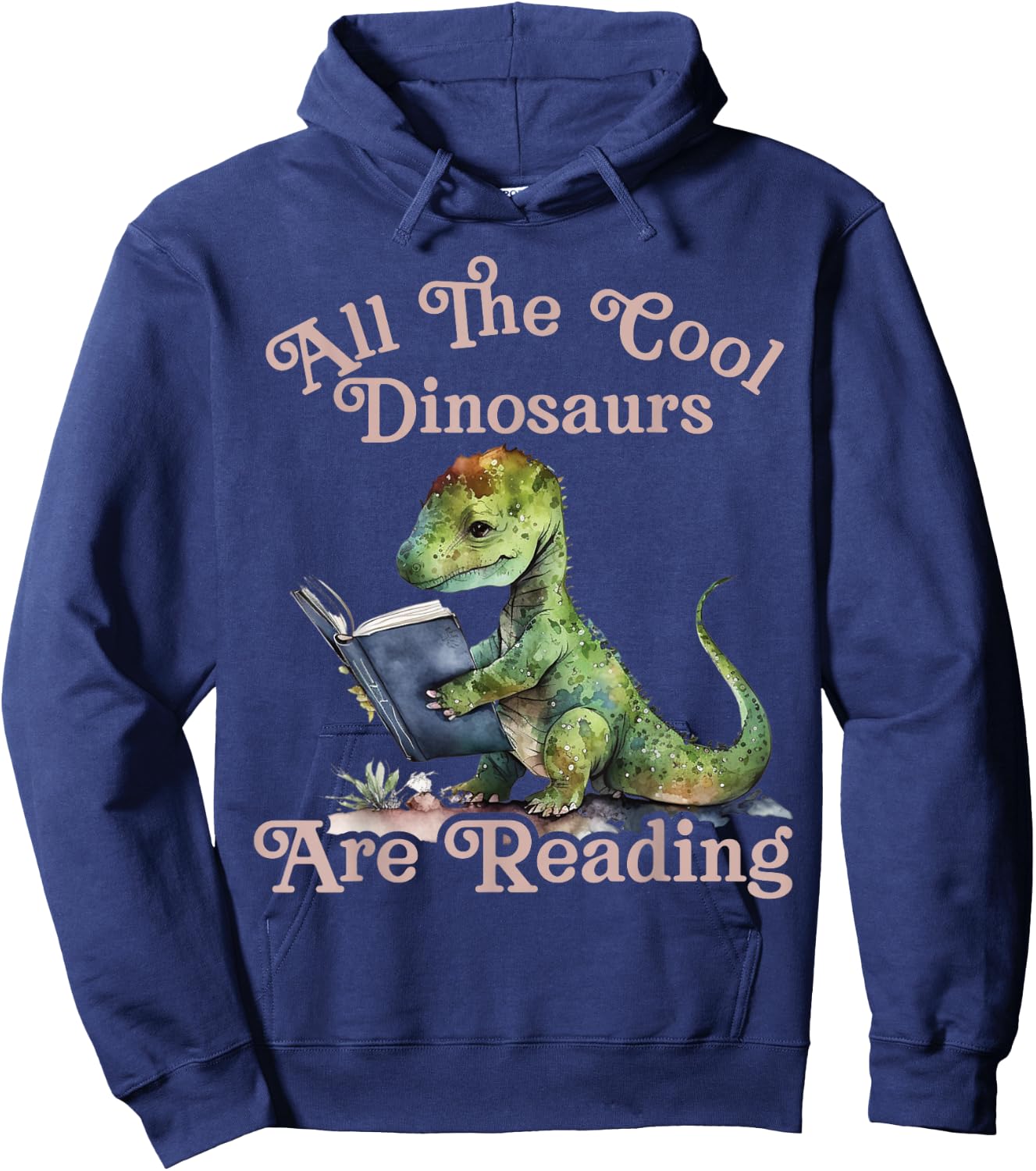All The Cool dinosaurs Are Reading Dinosaur Teacher Hoodie - Hoodie | Navy
