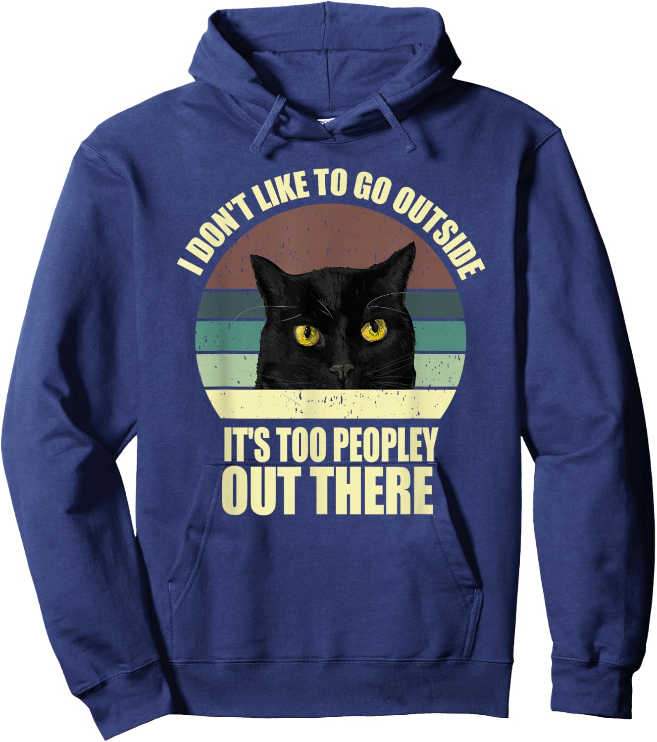 Anti-Social But Cat-Friendly – Funny Introvert Design Hoodie - Hoodie | Navy