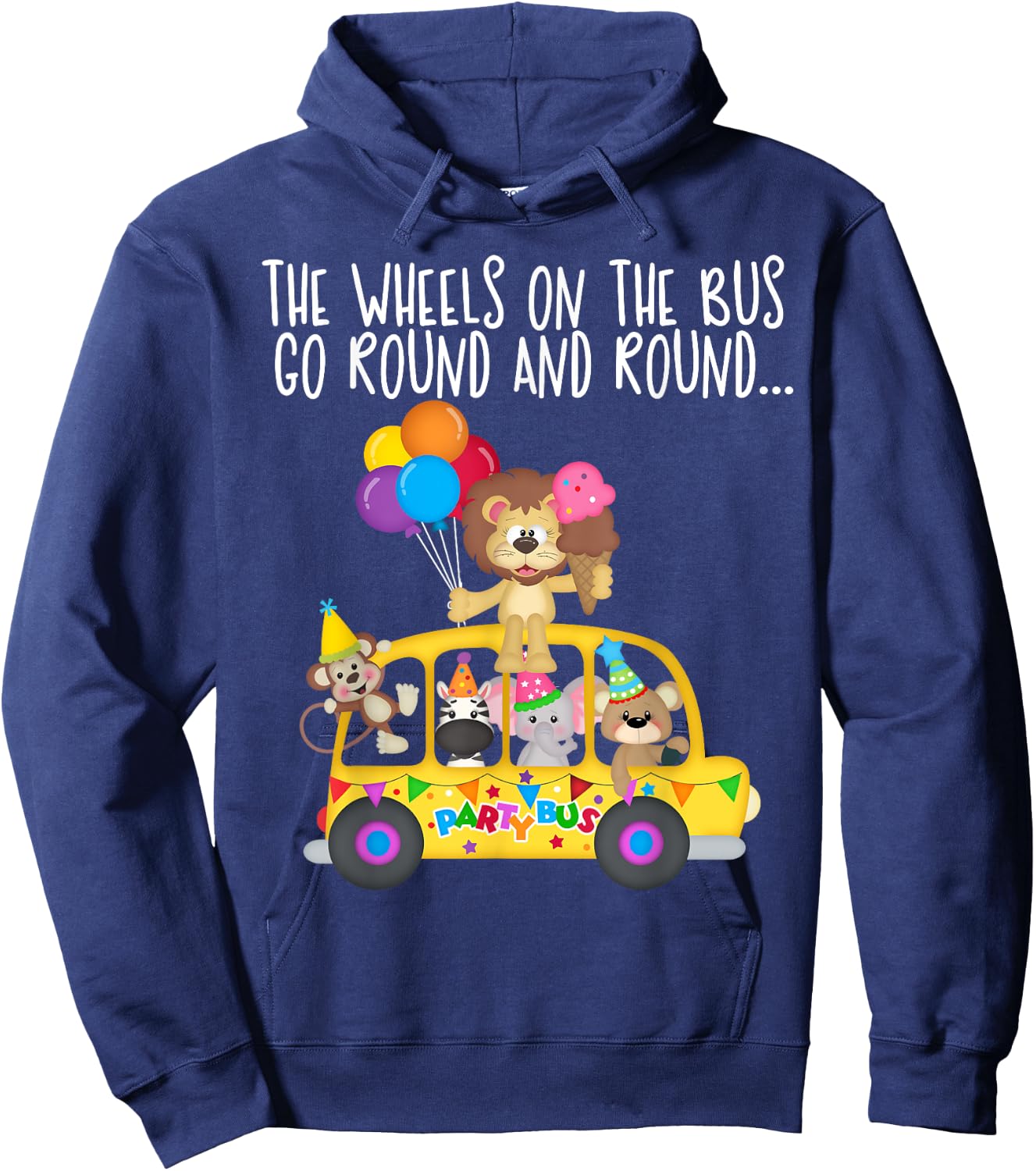 The Wheels On The Bus Go Round and Round Family Matching Hoodie - Hoodie | Navy