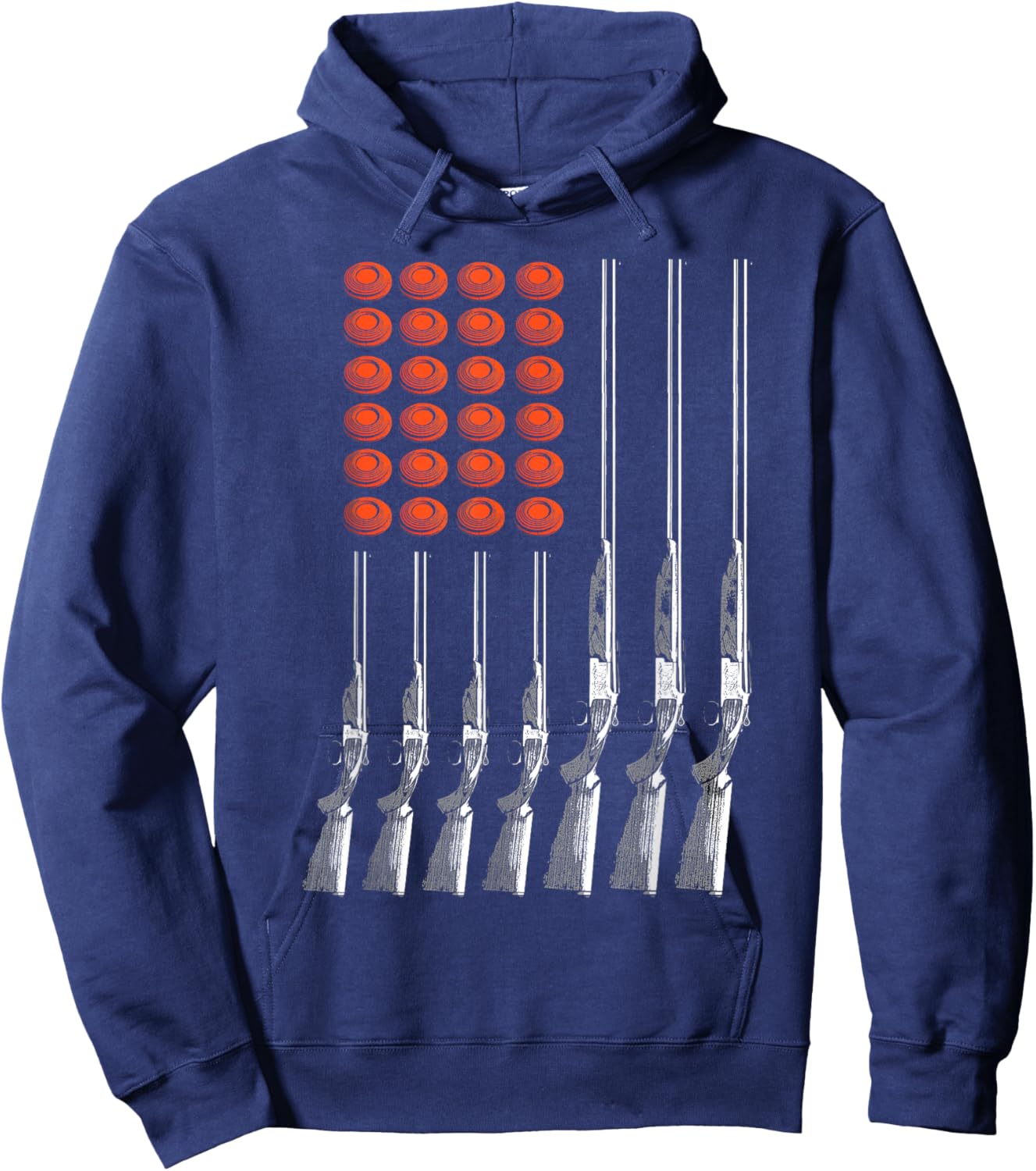 American Flag Trap Shooting Funny Skeet Sport Gift Men Women Hoodie - Hoodie | Navy