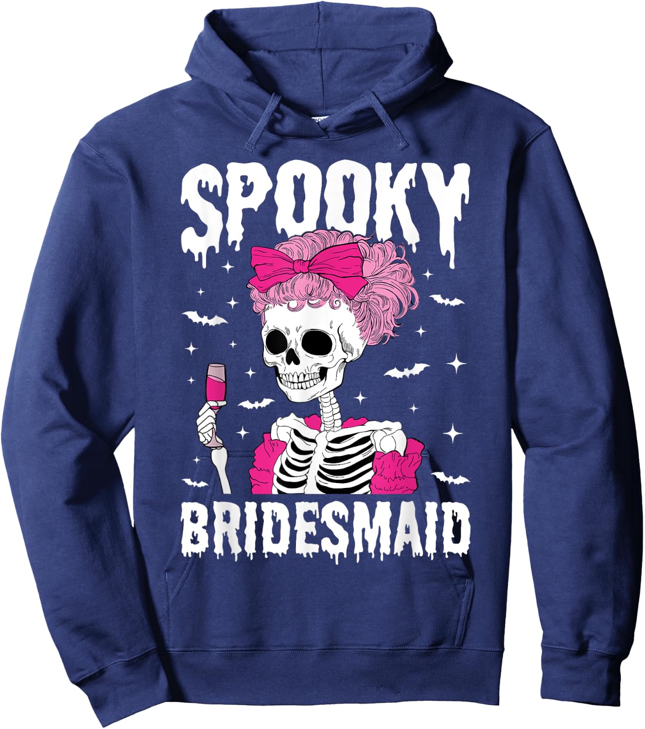 Spooky Bridesmaid Drinking Bachelorette Party Halloween Hoodie - Hoodie | Navy