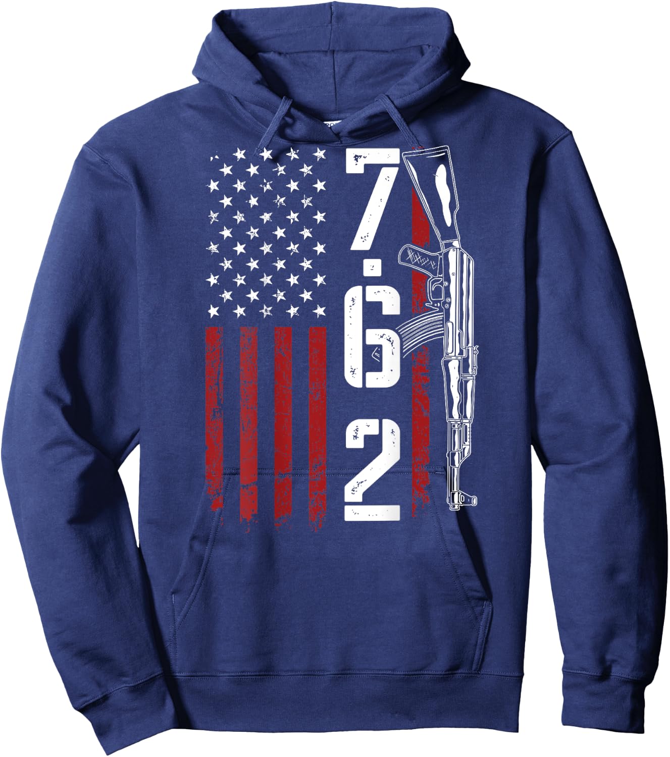7.62 Ammo AK47 Rifle Owner 762 - Funny Pro Gun - ON BACK Hoodie - Hoodie | Navy