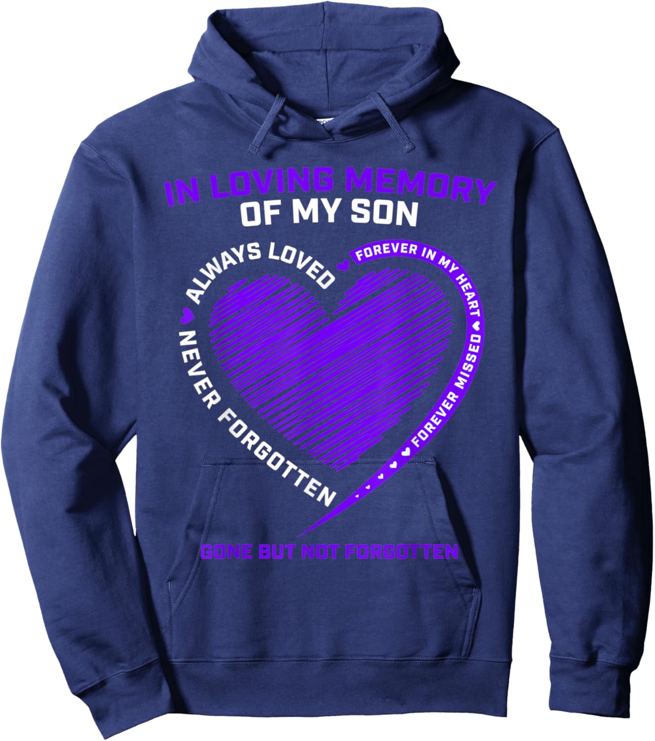 In Memory Of My Son Remembering Gifts Heaven I Miss My Son Hoodie - Hoodie | Navy