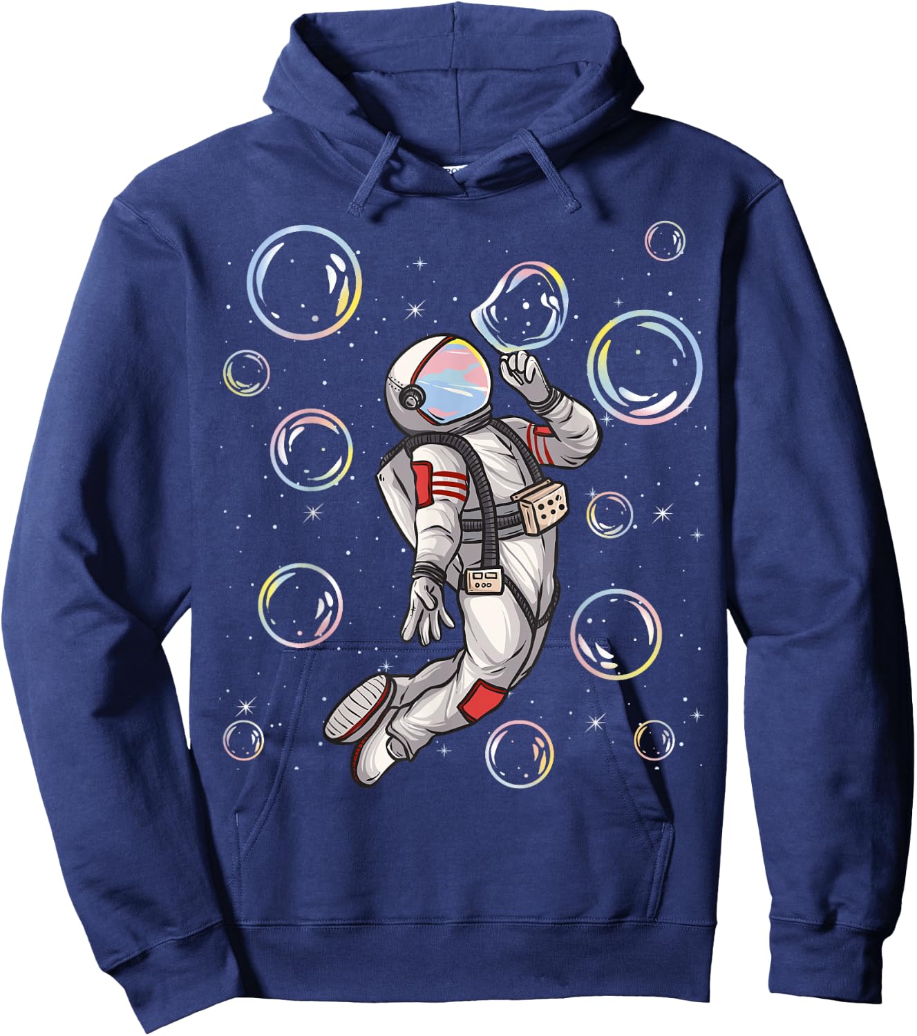 Spaceman Trip Shirt Astronaut Space Planets Balloons Bubbles Hoodie - Hoodie | Navy