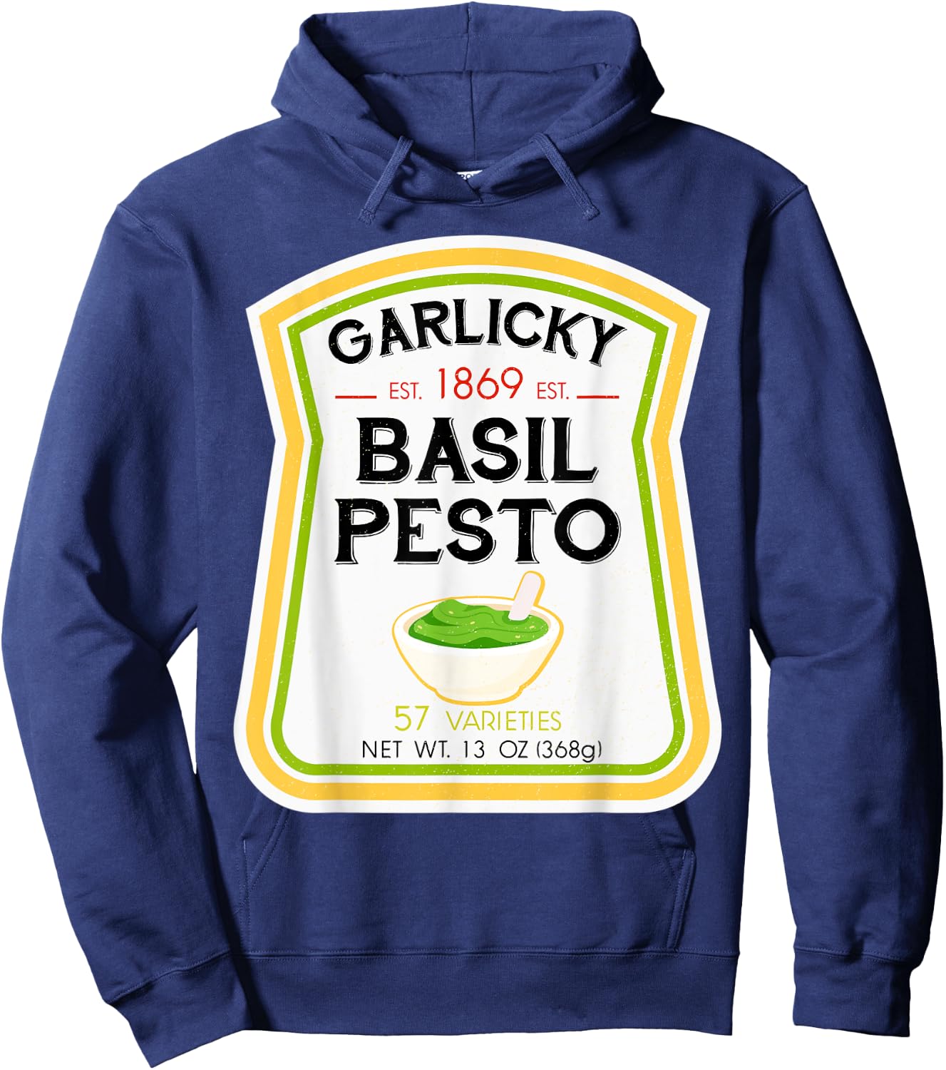 Basil Pesto Bottle Label Halloween 2021 Couples Costume Hoodie - Hoodie | Navy