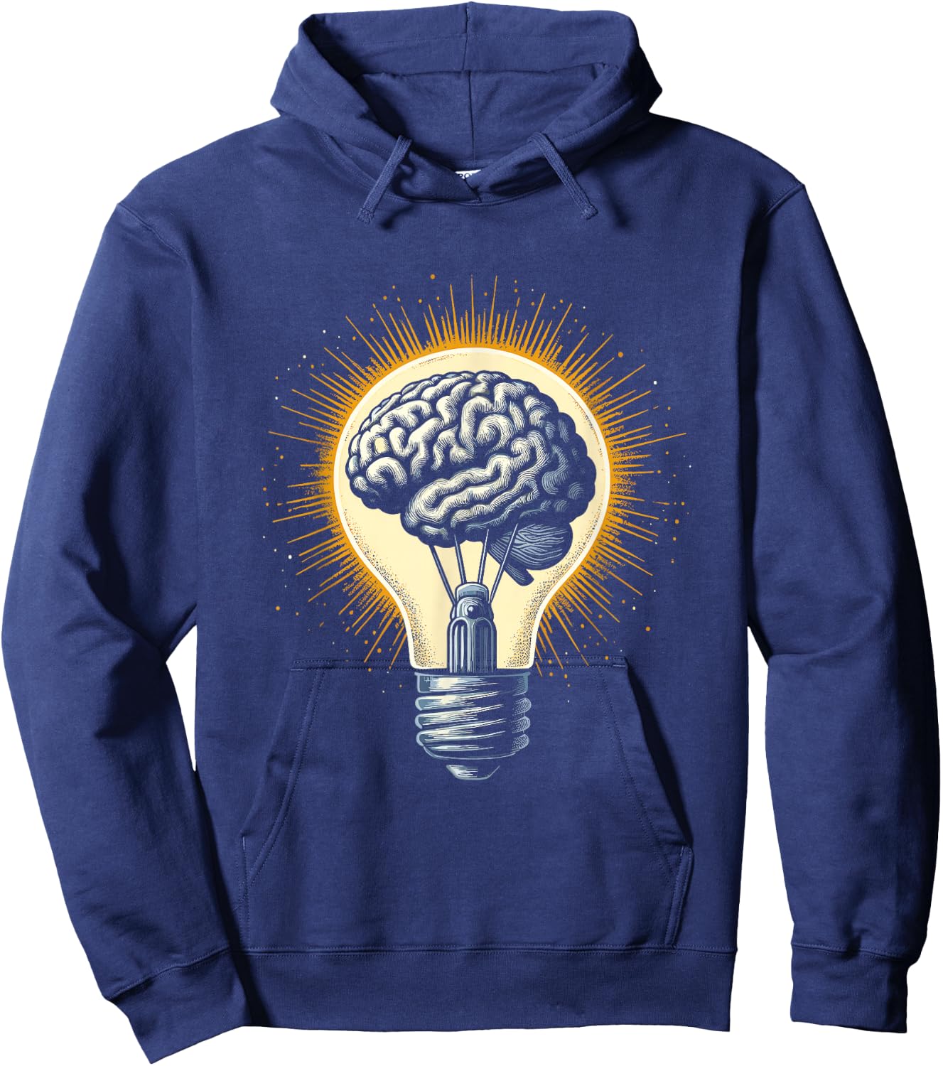 Brain Light Bulb - Inventor Idea Neuroscience Neurologist Hoodie - Hoodie | Navy