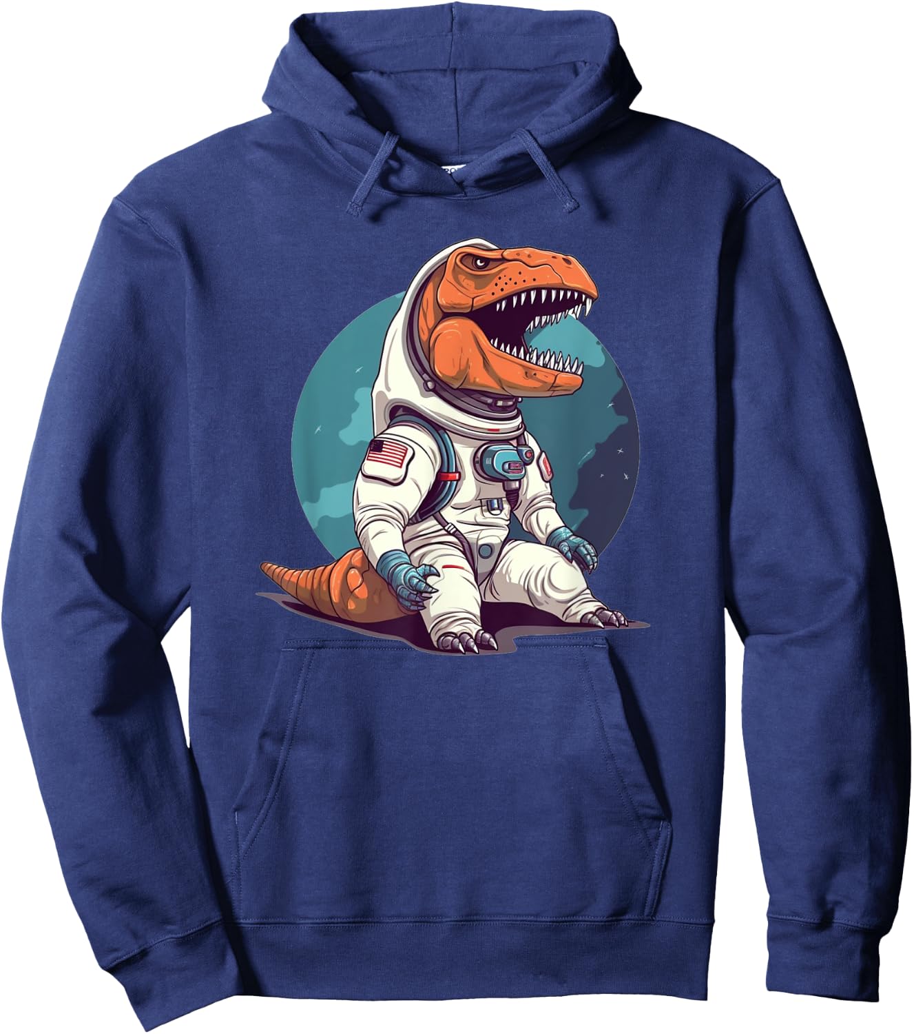 Funny Astronaut T-Rex Dinosaur In Space T-Rex Astronaut Hoodie - Hoodie | Navy