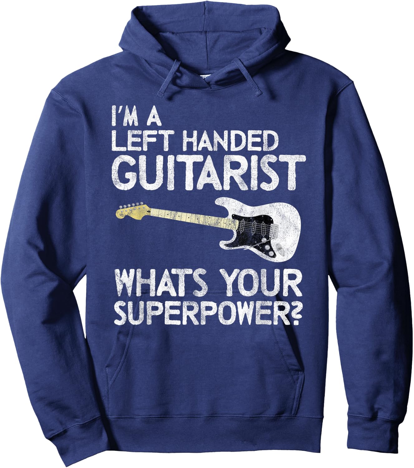 Left Handed Guitarist Lefty Guitar Player Vintage Funny Band Hoodie - Hoodie | Navy