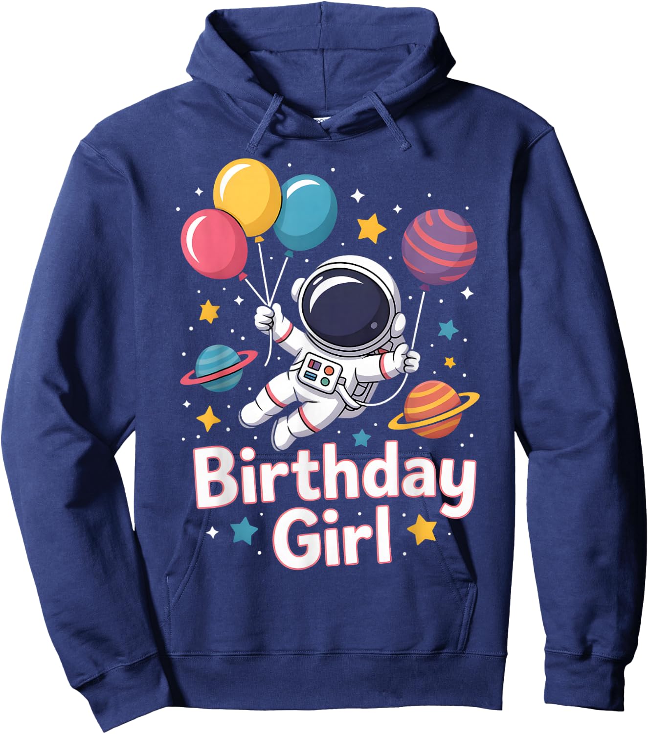 Birthday Girl Astronaut Space Party Stars Hoodie - Hoodie | Navy
