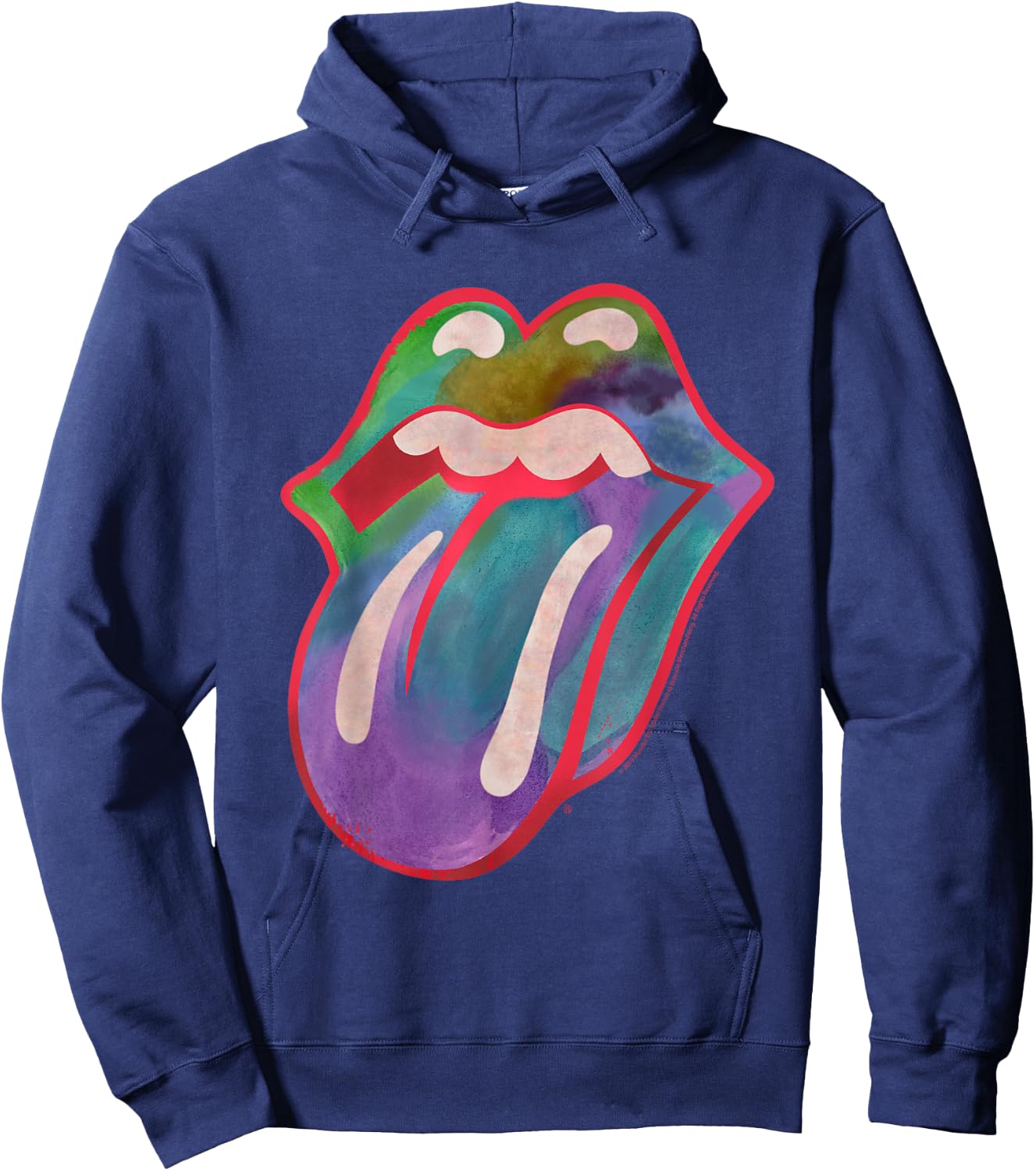 Rolling Stones Official Colour Tongue Hoodie - Hoodie | Navy
