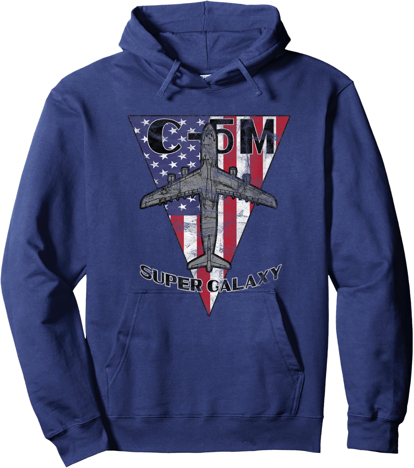 C-5M Super Galaxy Military Airplane Patriotic Vintage Hoodie - Hoodie | Navy