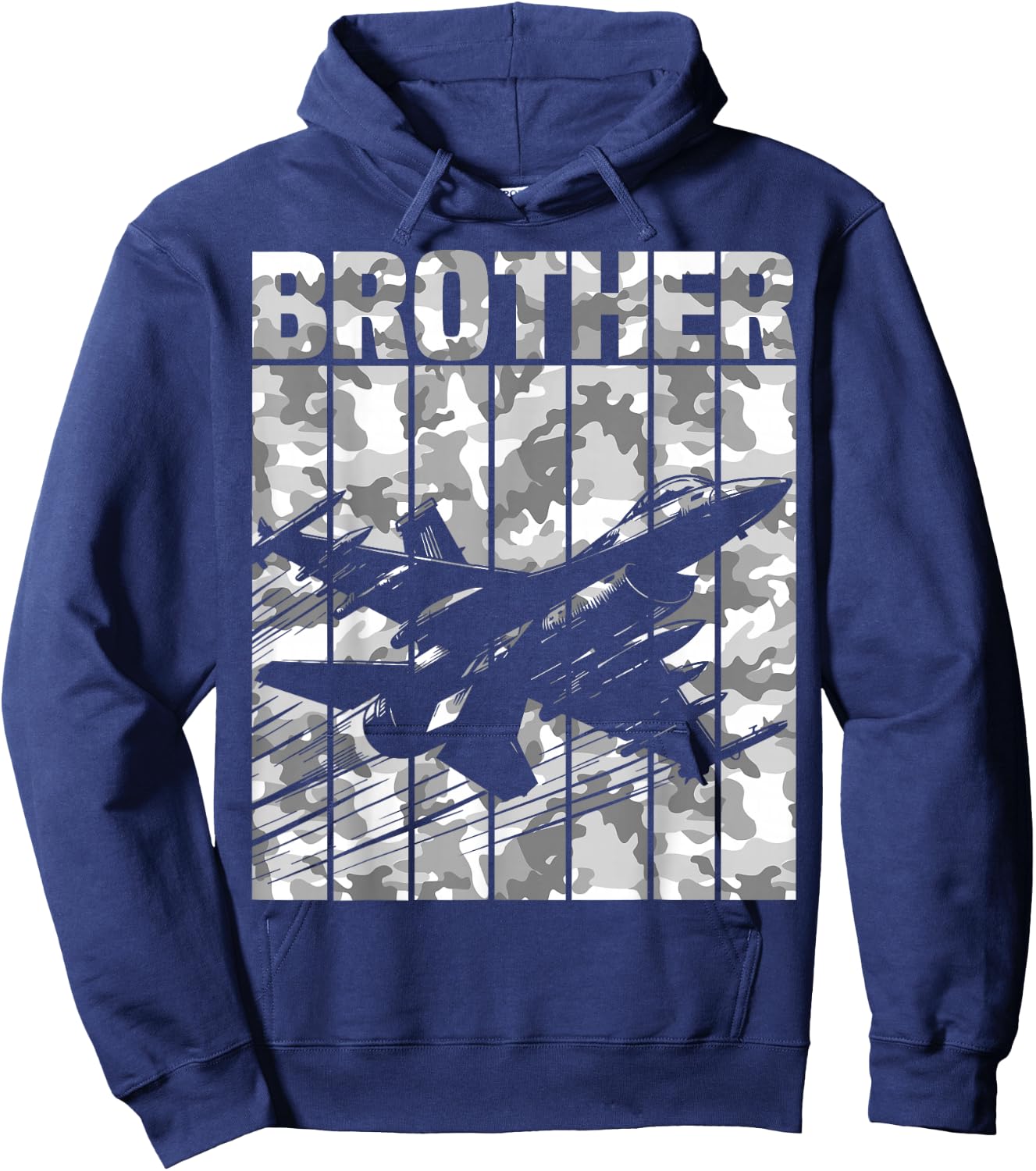 Brother Matching Family Camo Military Fighter Jet Birthday Hoodie - Hoodie | Navy
