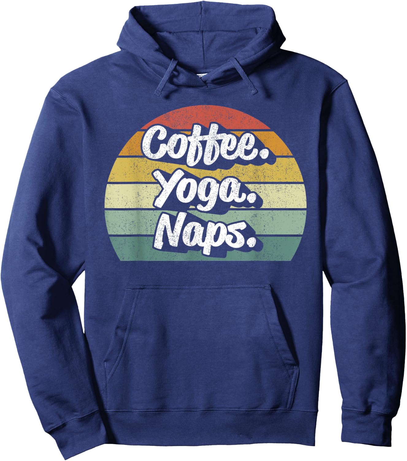 Vintage Retro Coffee Yoga Naps Workout Yogi Yogini Teacher Women Kids Hoodie - Hoodie | Navy