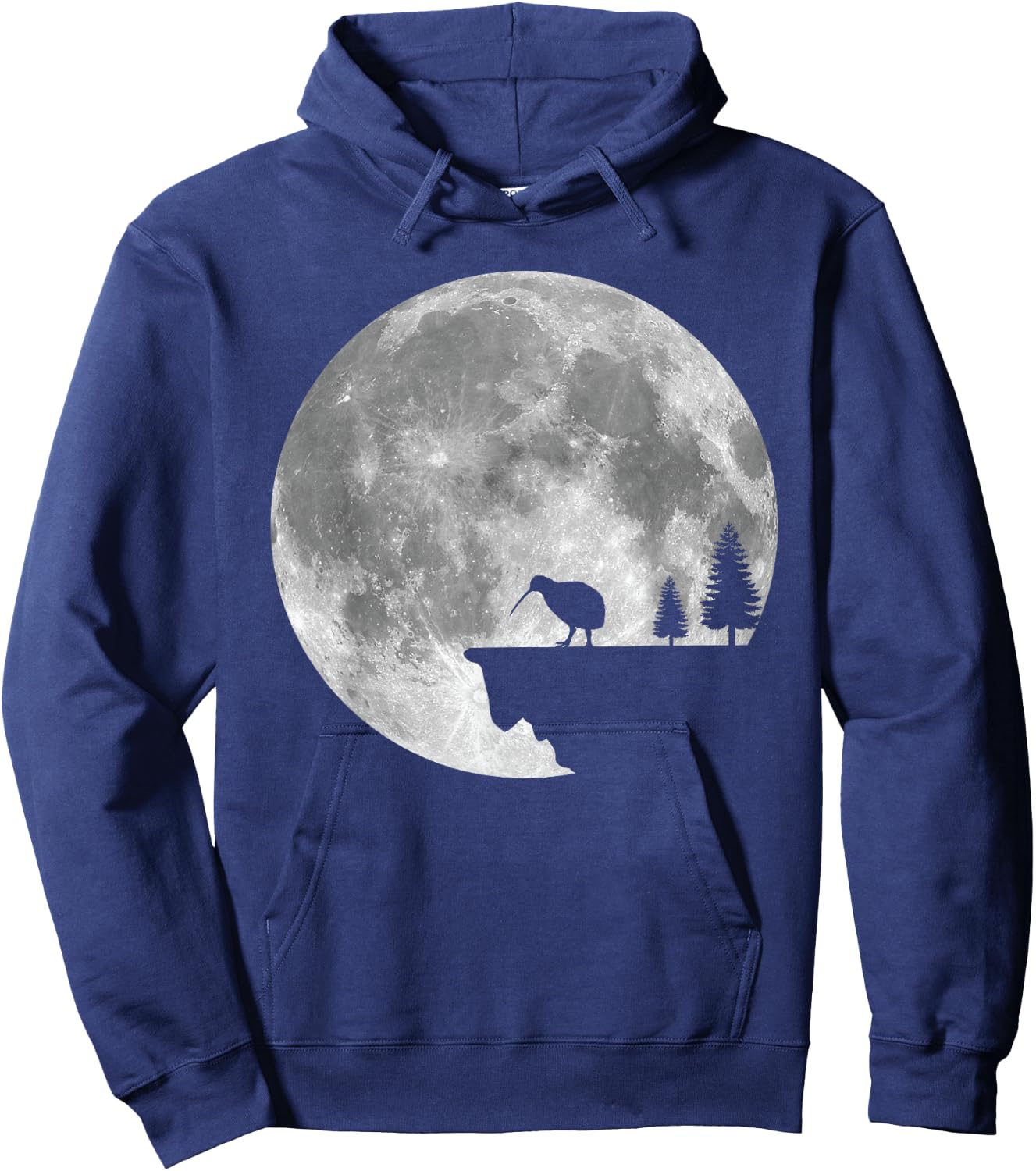 Great Kiwi Bird Moon Design Nature Kiwis Hoodie - Hoodie | Navy