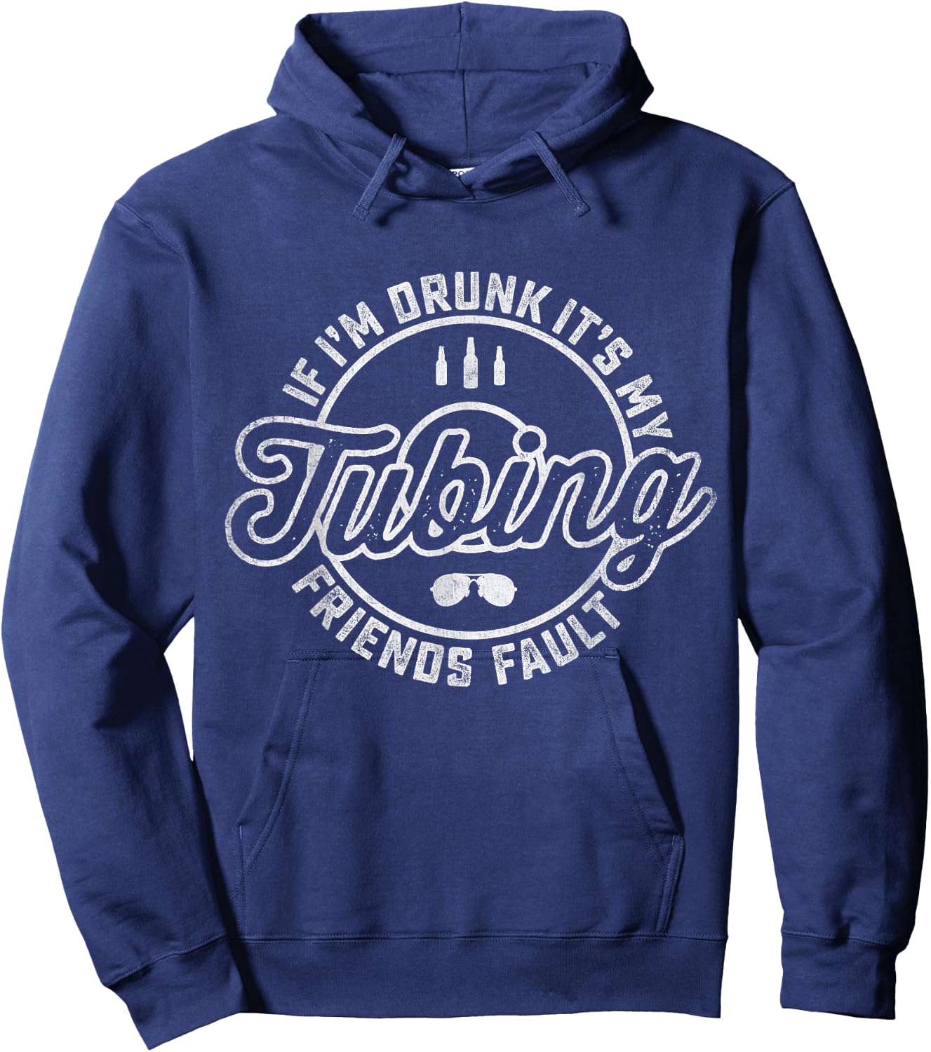 Drinking Tubing Floating Down The River Funny Boating Hoodie - Hoodie | Navy