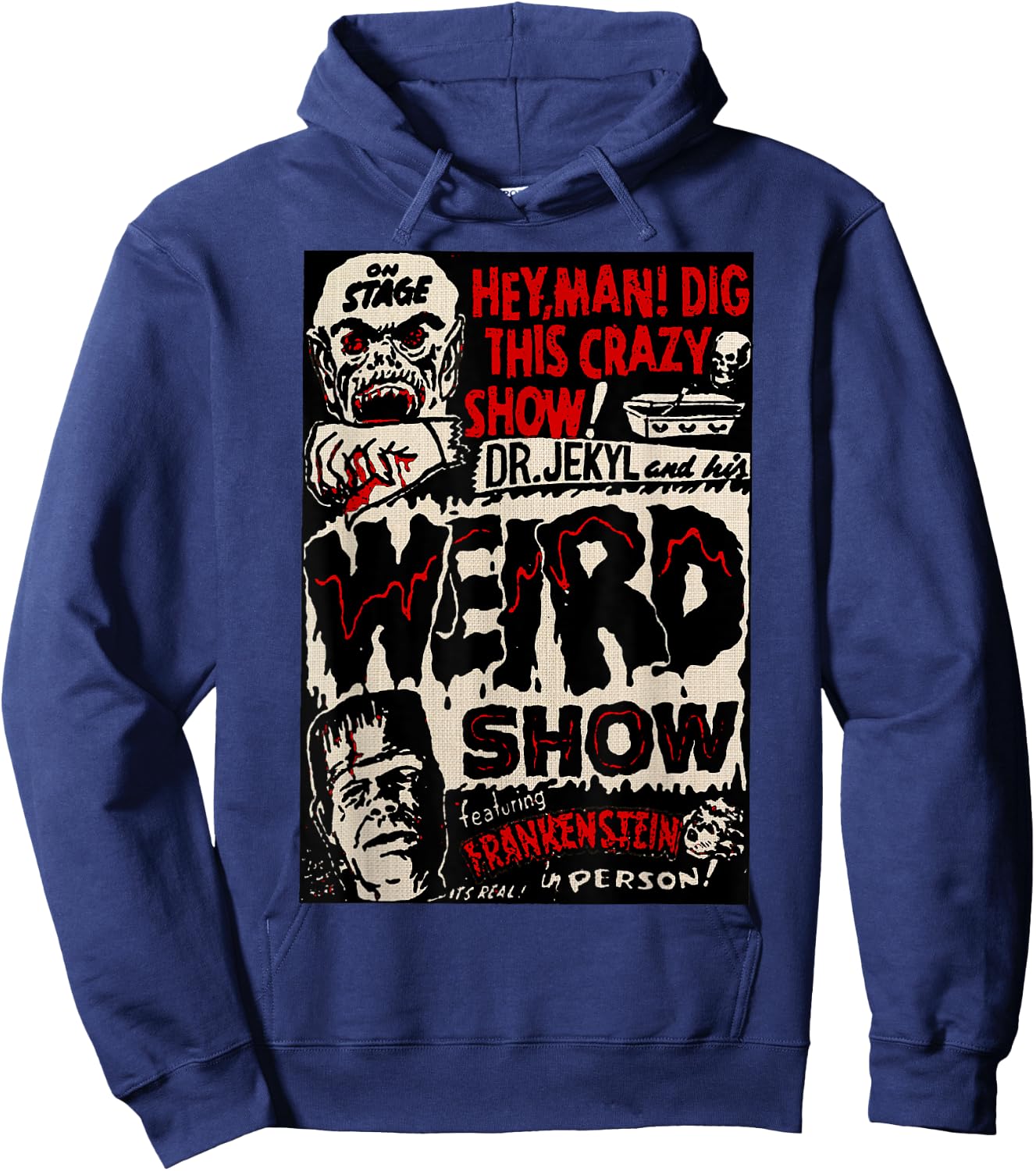 Horror Movie Monster Vintage Halloween Frankenstein Hoodie - Hoodie | Navy