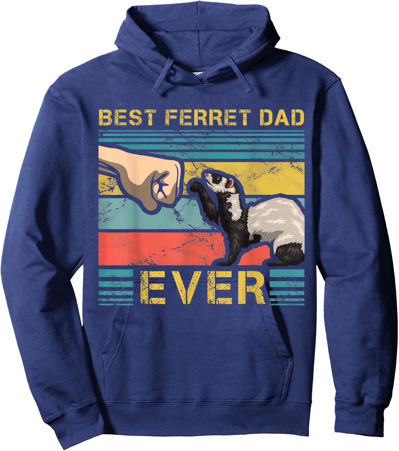 Best Ferret Dad Ever Fathers Day Animal Fatherhood Hoodie - Hoodie | Navy
