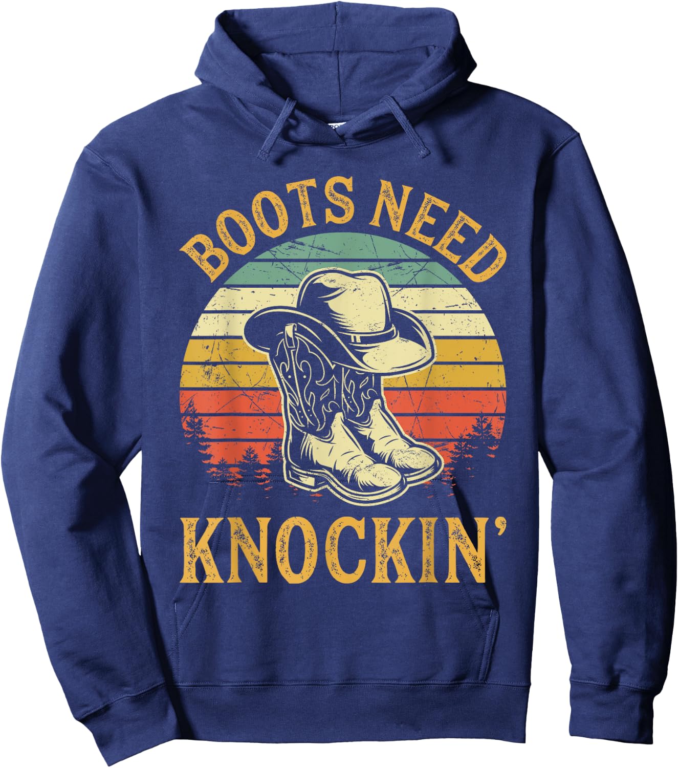 Boots Need Knockin' Country Music Lover Hoodie - Hoodie | Navy