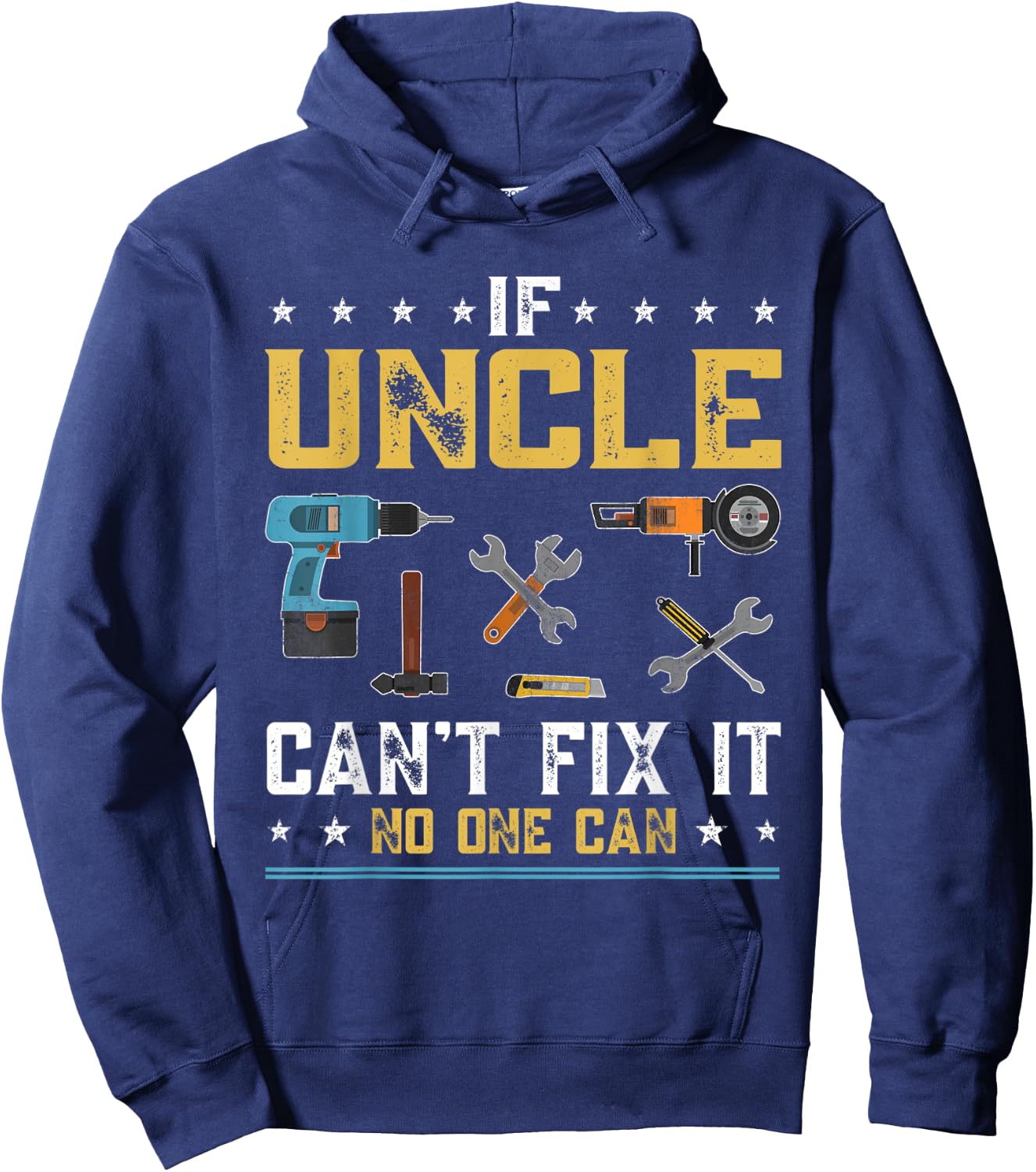 Retro If Uncle Can't Fix it No One Can Fathers Day Dad Men Hoodie - Hoodie | Navy
