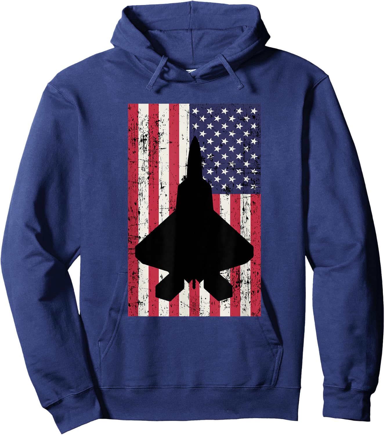 Patriotic F-22 Raptor fighter jet American flag Hoodie - Hoodie | Navy
