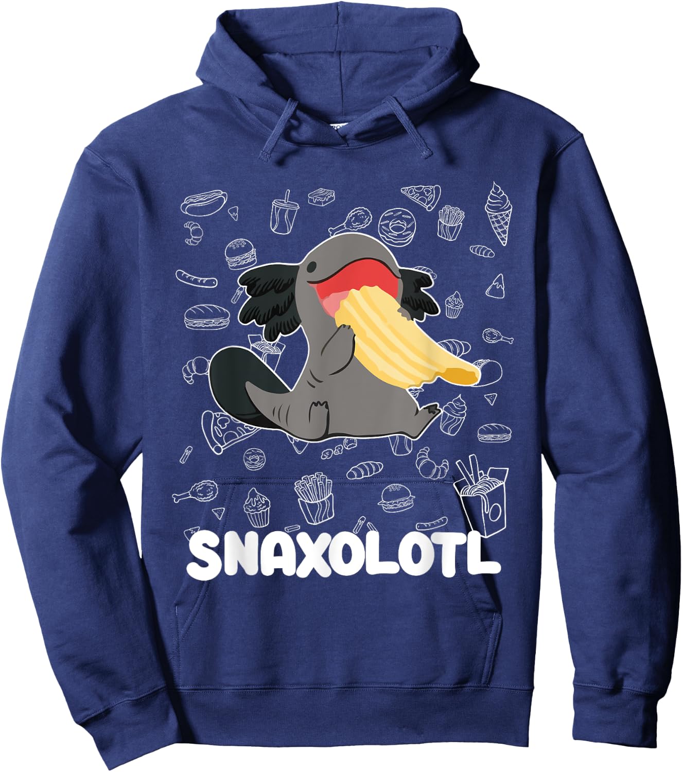 Cute Axolotl Lover Snaxolotl Kawaii Axolotl Food Sweets Hoodie - Hoodie | Navy