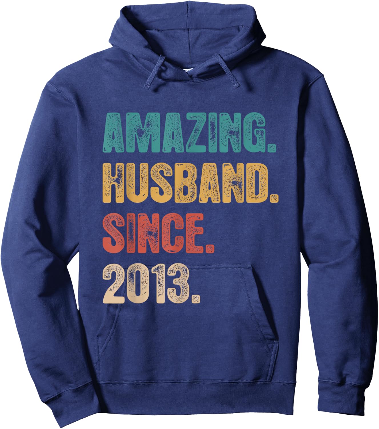 12th Wedding Anniversary Amazing Husband Since 2013 Hoodie - Hoodie | Navy
