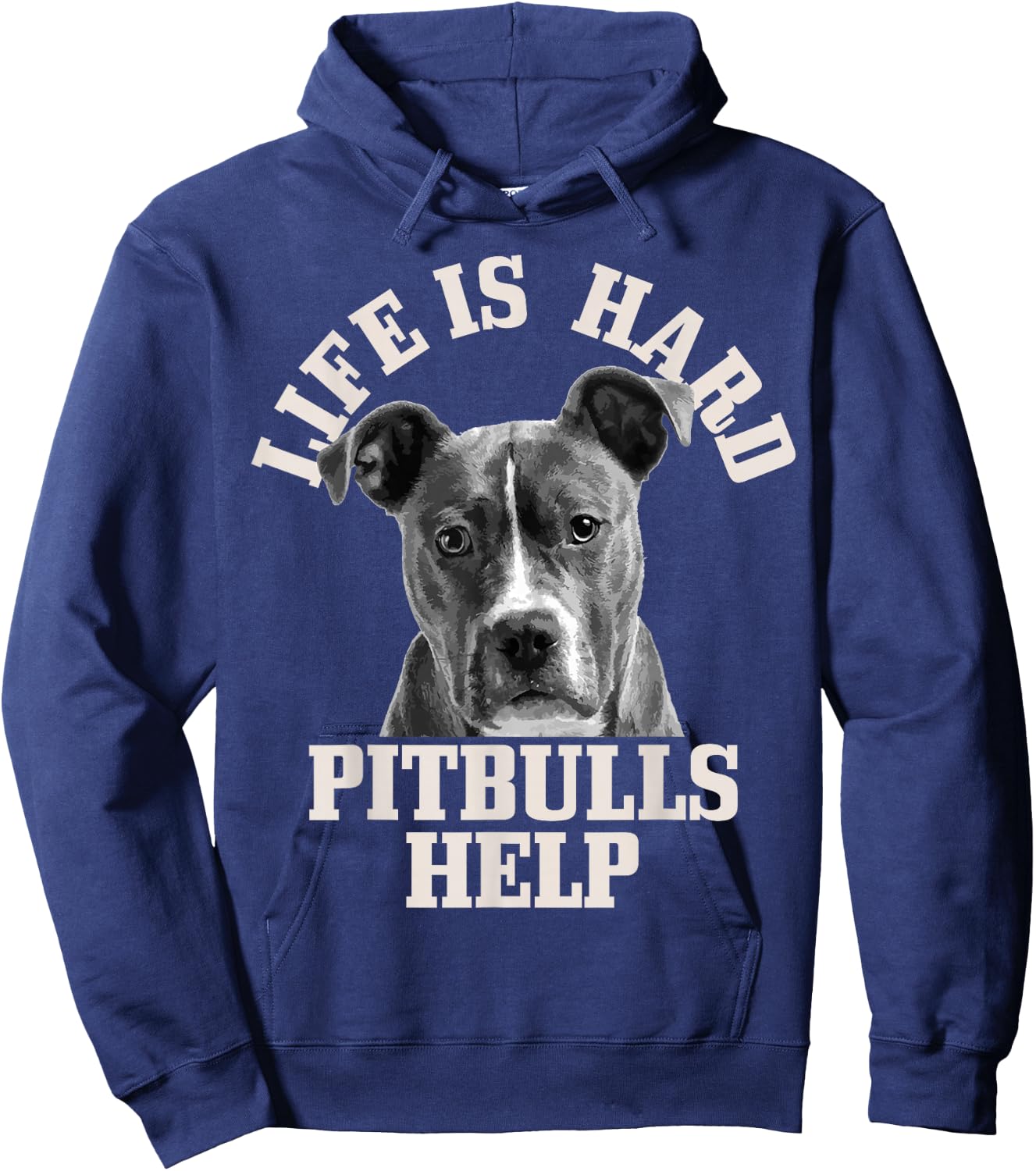 Pitbull Mom Dad Life Is Hard Pitbulls Help Cute Funny Dog Hoodie - Hoodie | Navy
