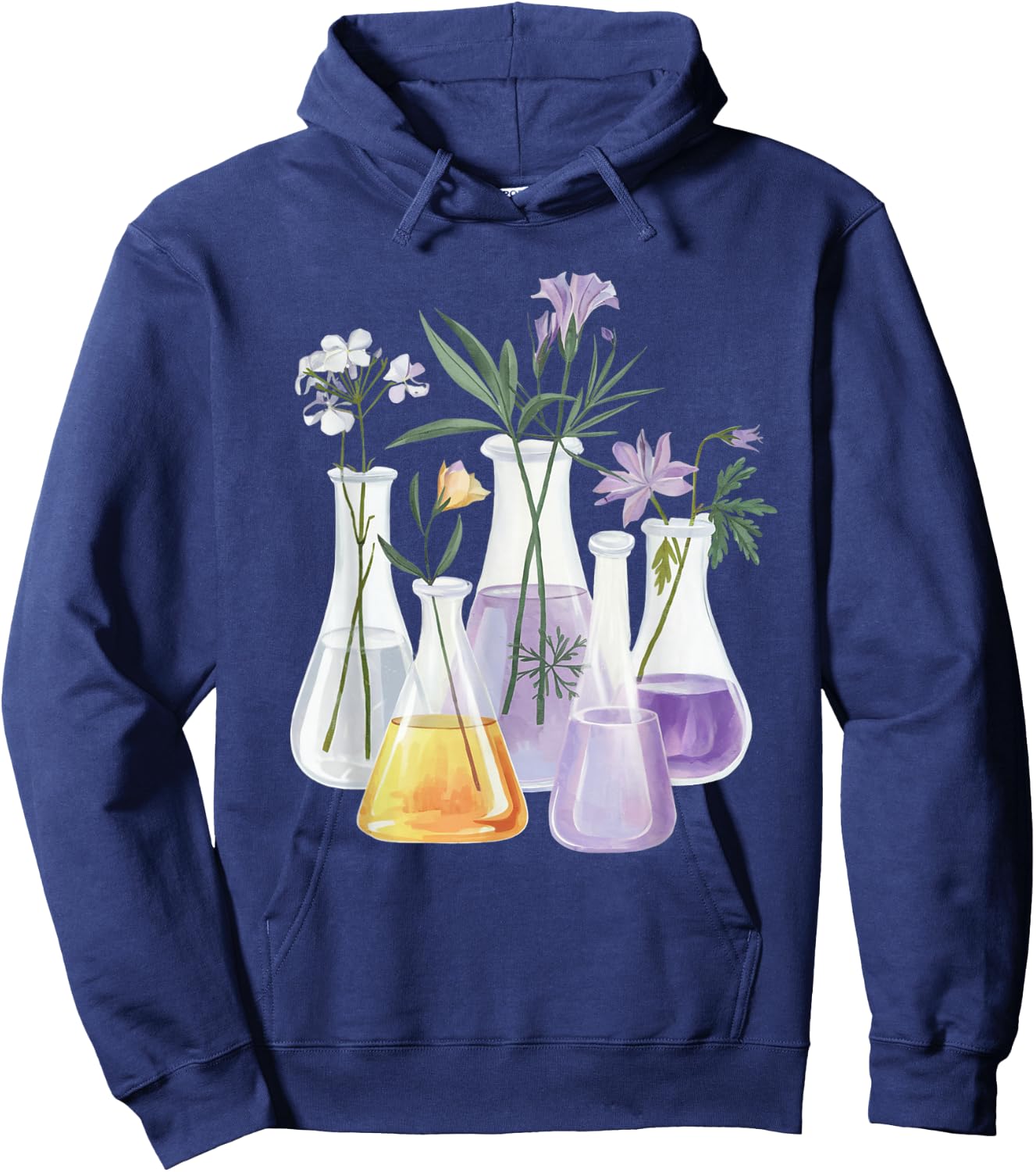 Flowers Test Tube Chemistry Student Science Teacher Women Hoodie - Hoodie | Navy