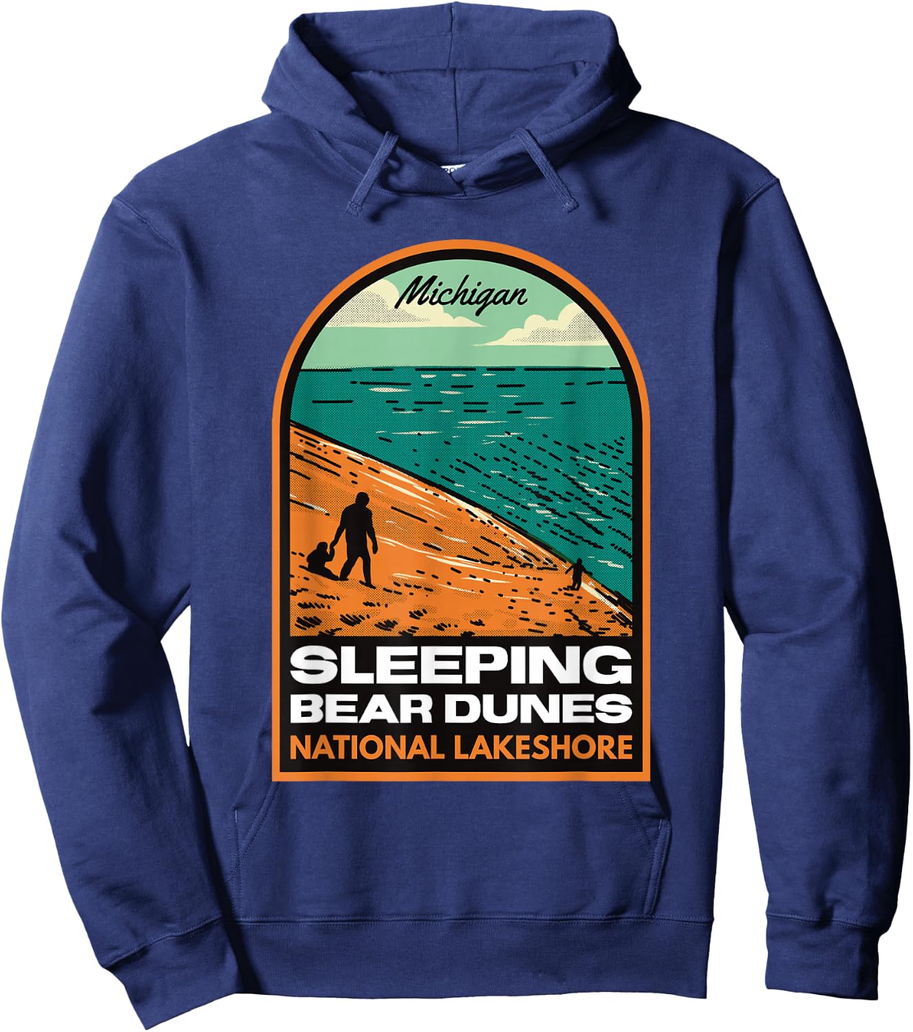 Sleeping Bear Dunes National Lakeshore Michigan Vintage Hoodie - Hoodie | Navy