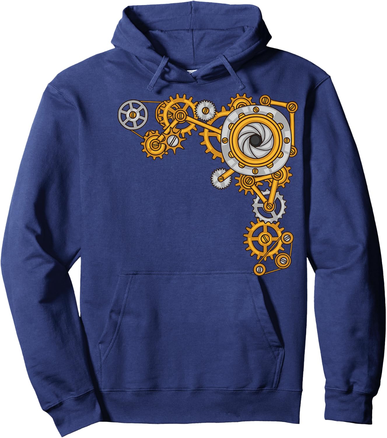 Steampunk Collage of Gears Mechanical Industrial Hoodie - Hoodie | Navy