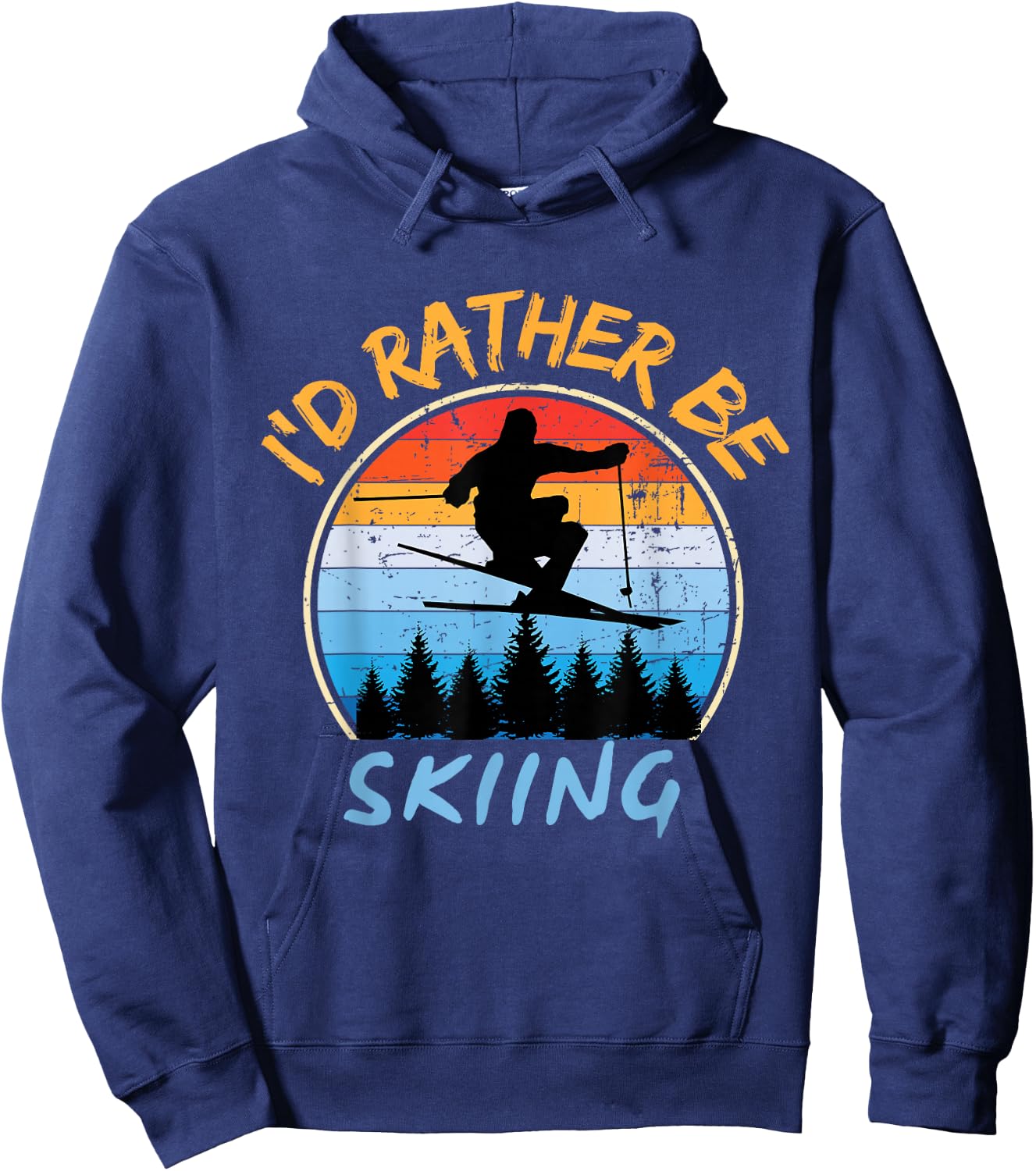 Ski I'd Rather Be Skiing Hoodie - Hoodie | Navy