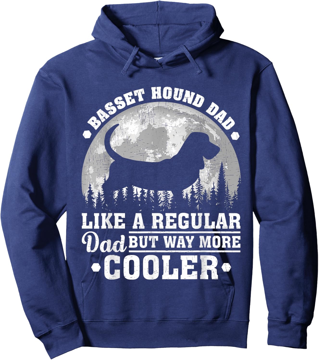 Basset Hound Dad Like A Regular Dad Funny Dog Father's Day Men Hoodie - Hoodie | Navy