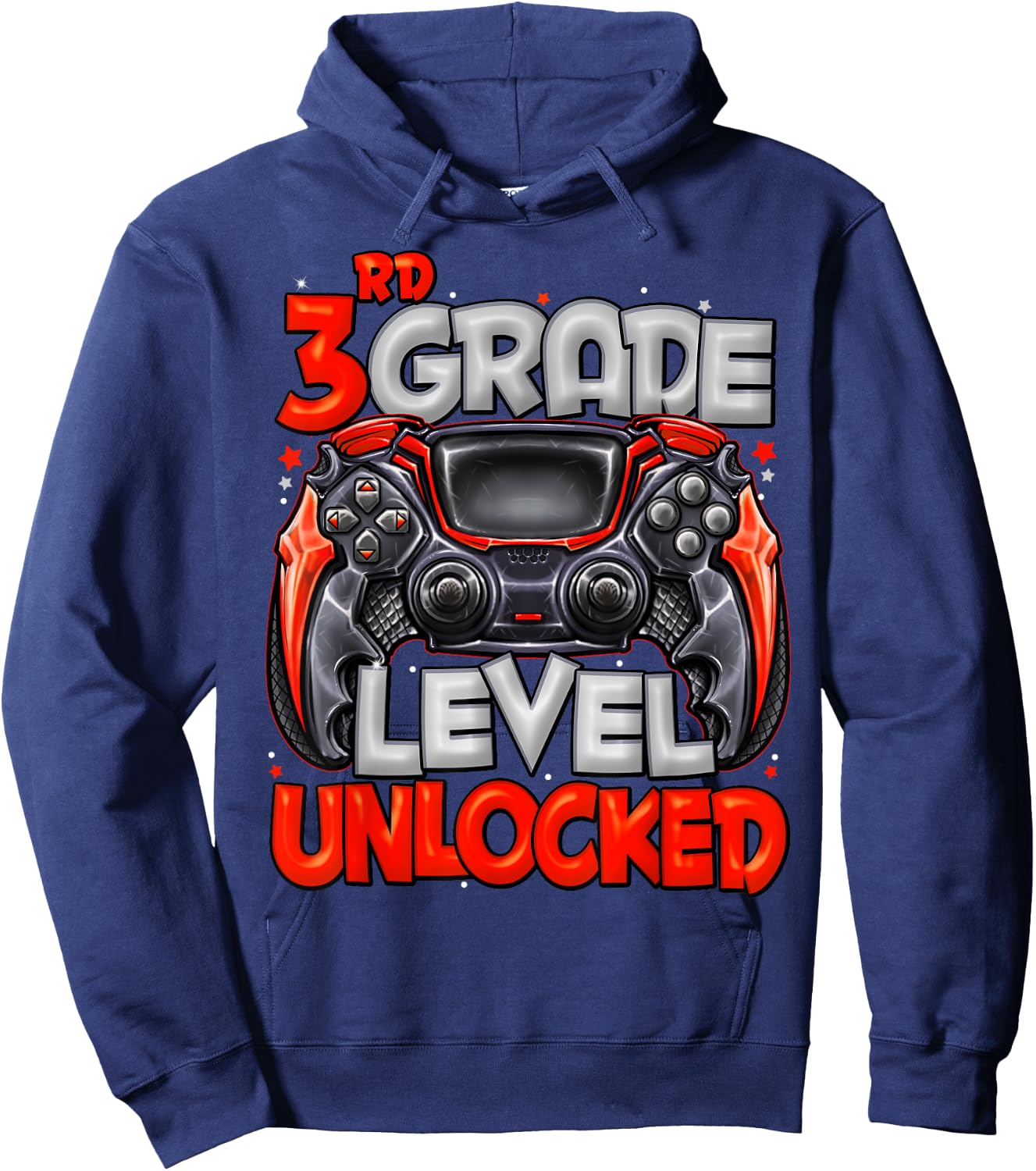 3rd Grade Level Unlocked Game On 3rd Grade Back To School Hoodie - Hoodie | Navy