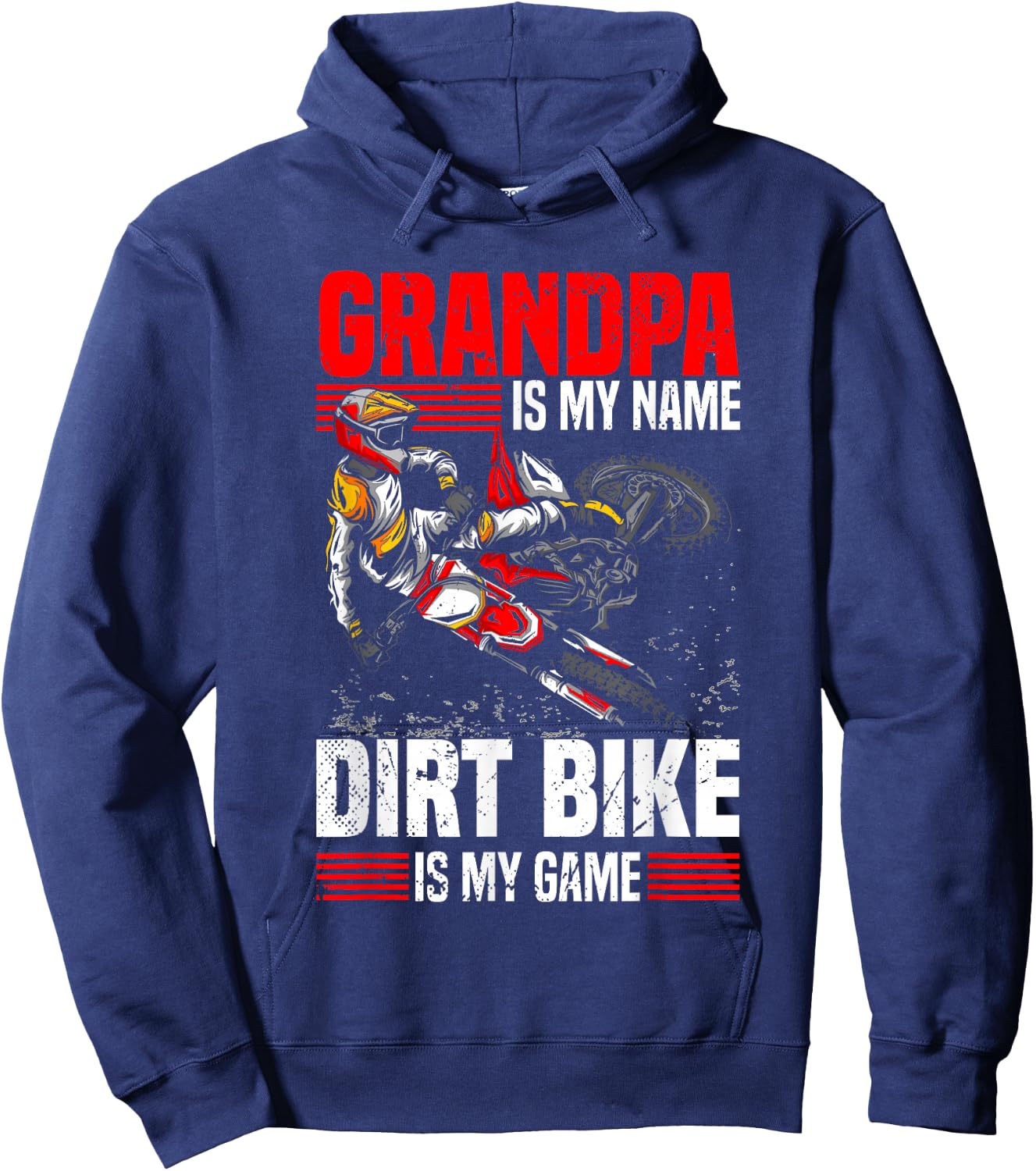 Motocross Grandpa Is My Name Dirt Bike Is My Game I Dirtbike Hoodie - Hoodie | Navy