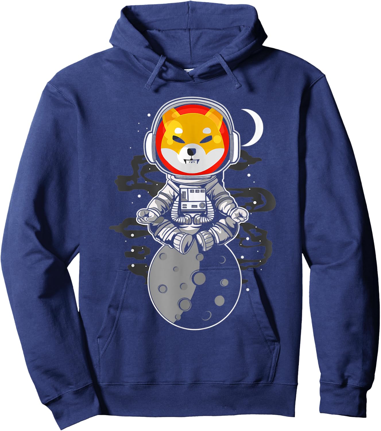 Crypto Token Coin Shiba Inu Spacesuit Moon Shib Army Holder Hoodie - Hoodie | Navy