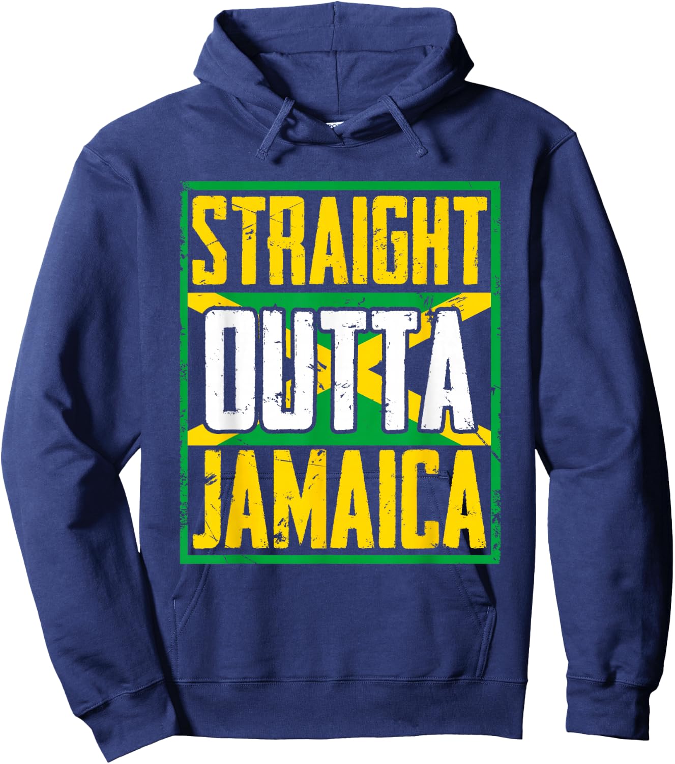 Straight Outta Jamaica | Caribbean Country | Jamaican Flag Hoodie - Hoodie | Navy